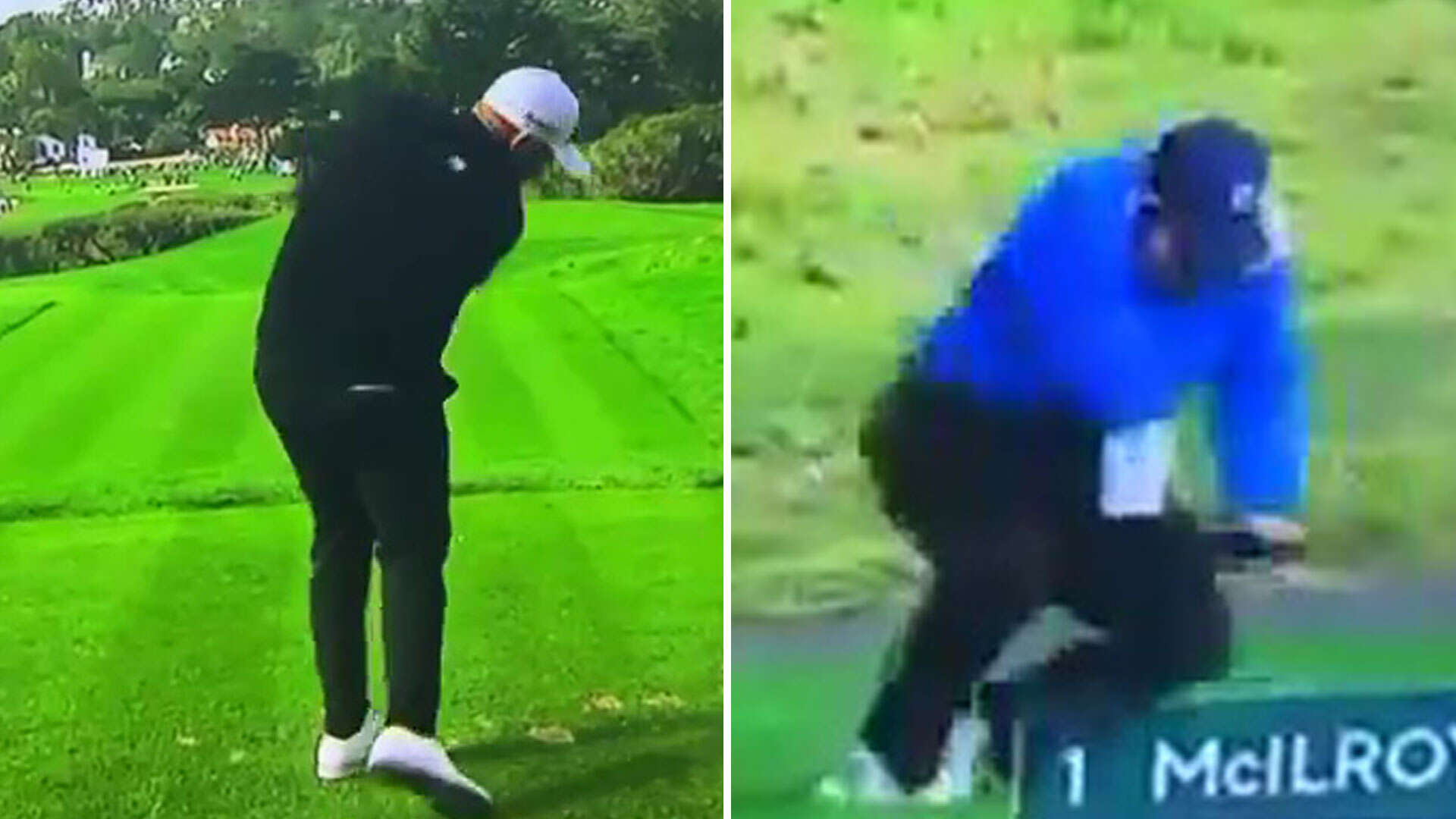 Worrying moment marshal stumbles to ground after Shane Lowry drive hits him