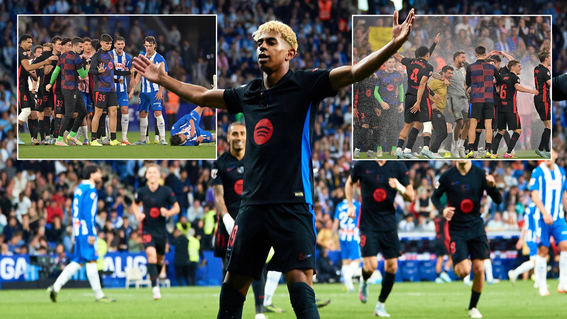 Bitter Espanyol turn sprinklers on as rivals Barcelona celebrate title
