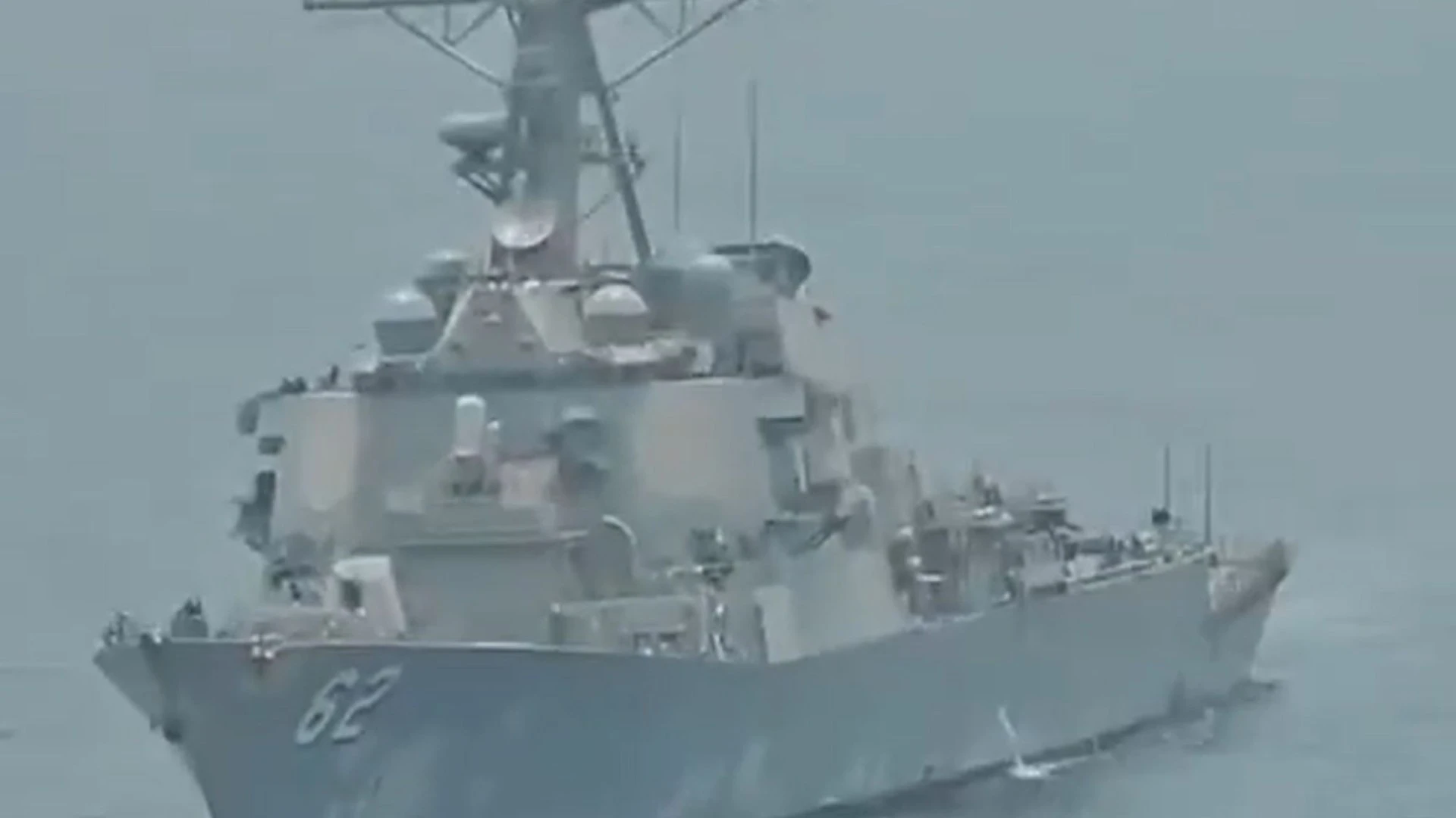 Iran helicopter faces off with US warship in Gulf in pathetic show of force