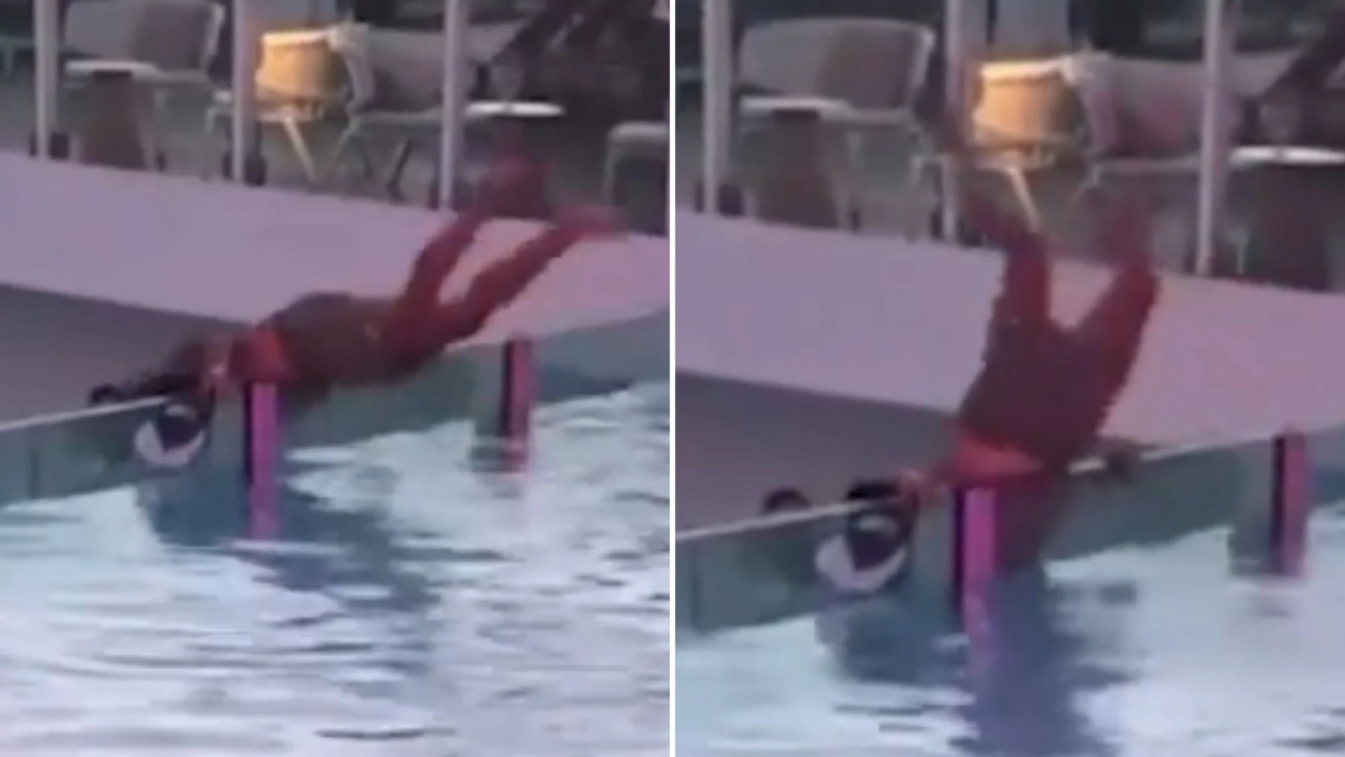 Horror moment passenger topples over infinity pool on Royal Caribbean cruise