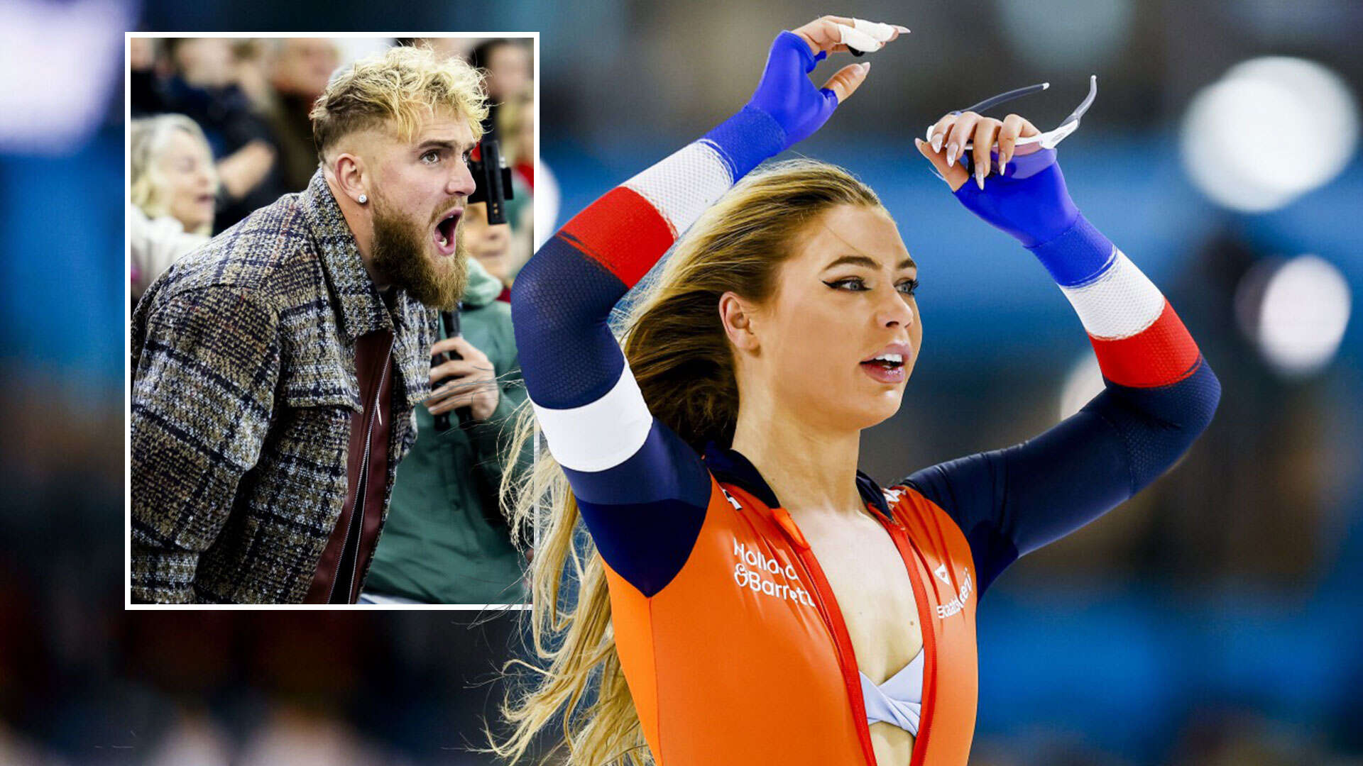 Jake Paul beams in stands as he cheers partner to Euro Championship gold