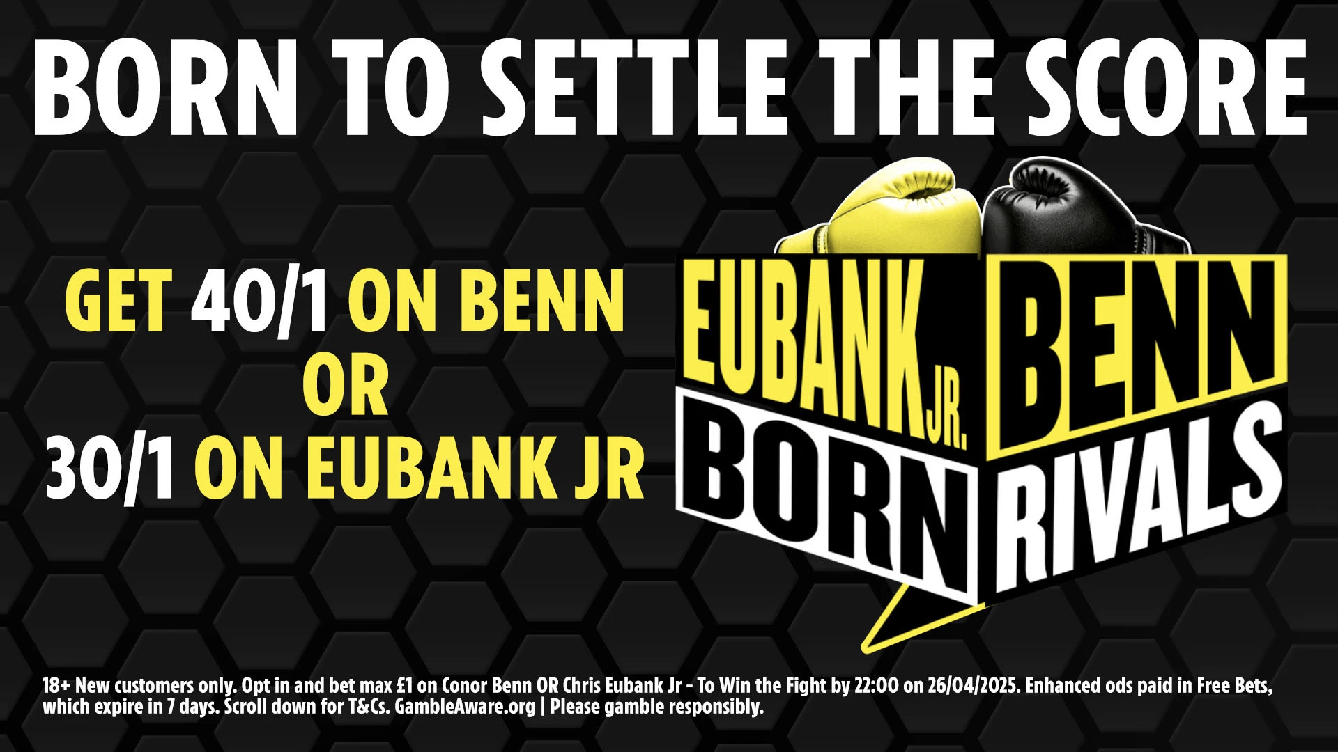 Get Chris Eubank Jr at 30/1, or Conor Benn at 40/1 to win with talkSPORT BET