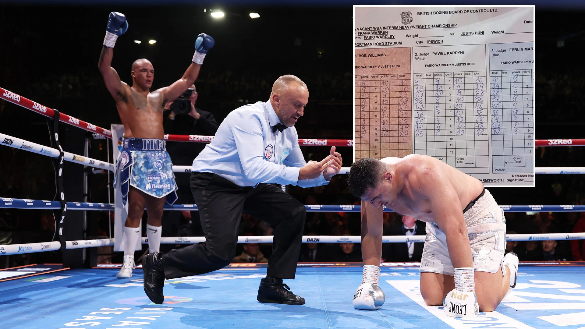 Wardley vs Huni scorecards show Brit was on course for huge defeat before KO