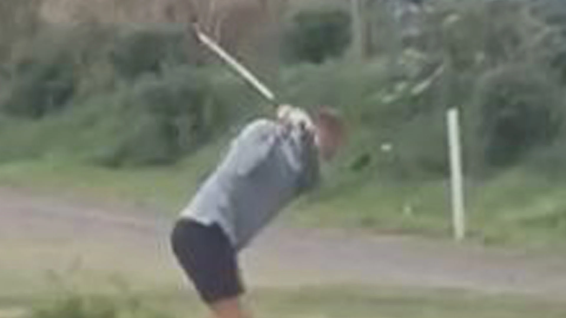 Awkward moment England ace shanks golf shot then tries to style it out