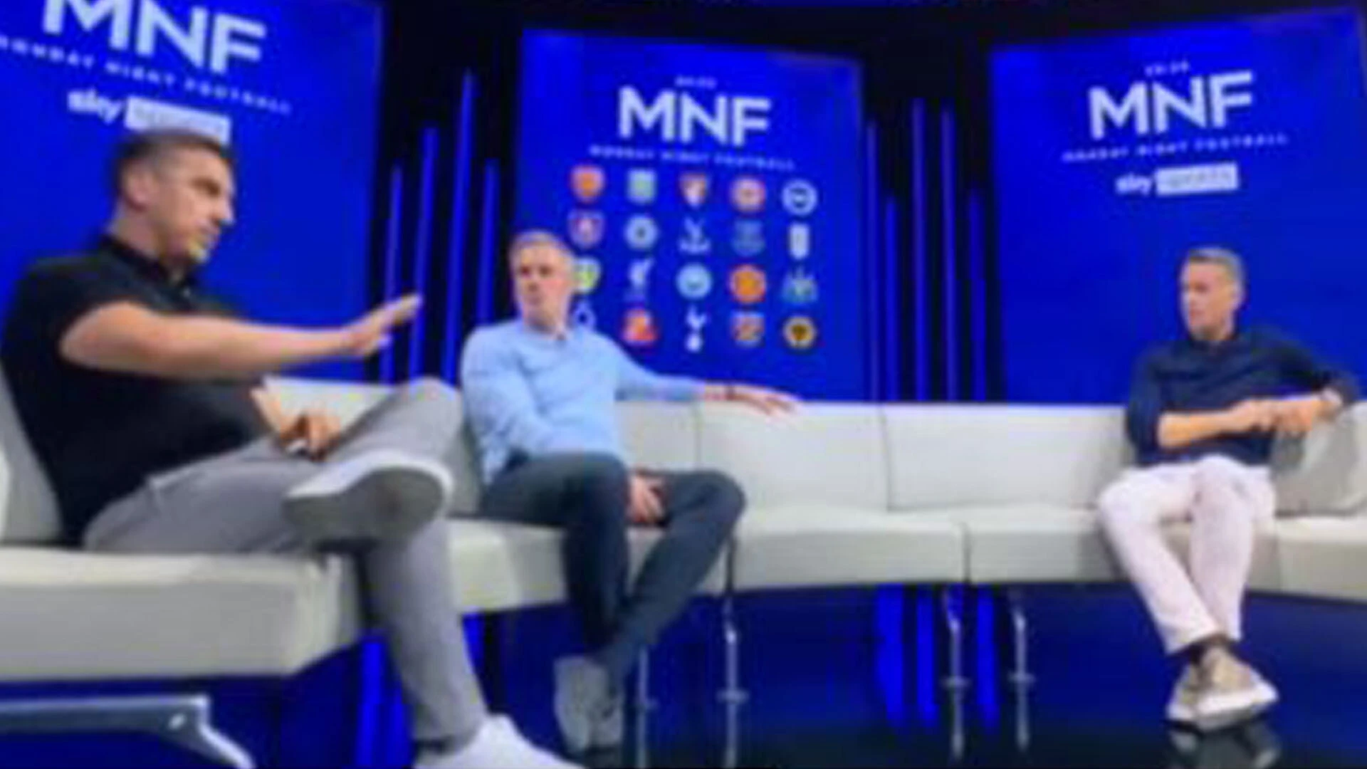 Gary Neville abruptly tells Sky Sports presenter 'ignore that' on live TV