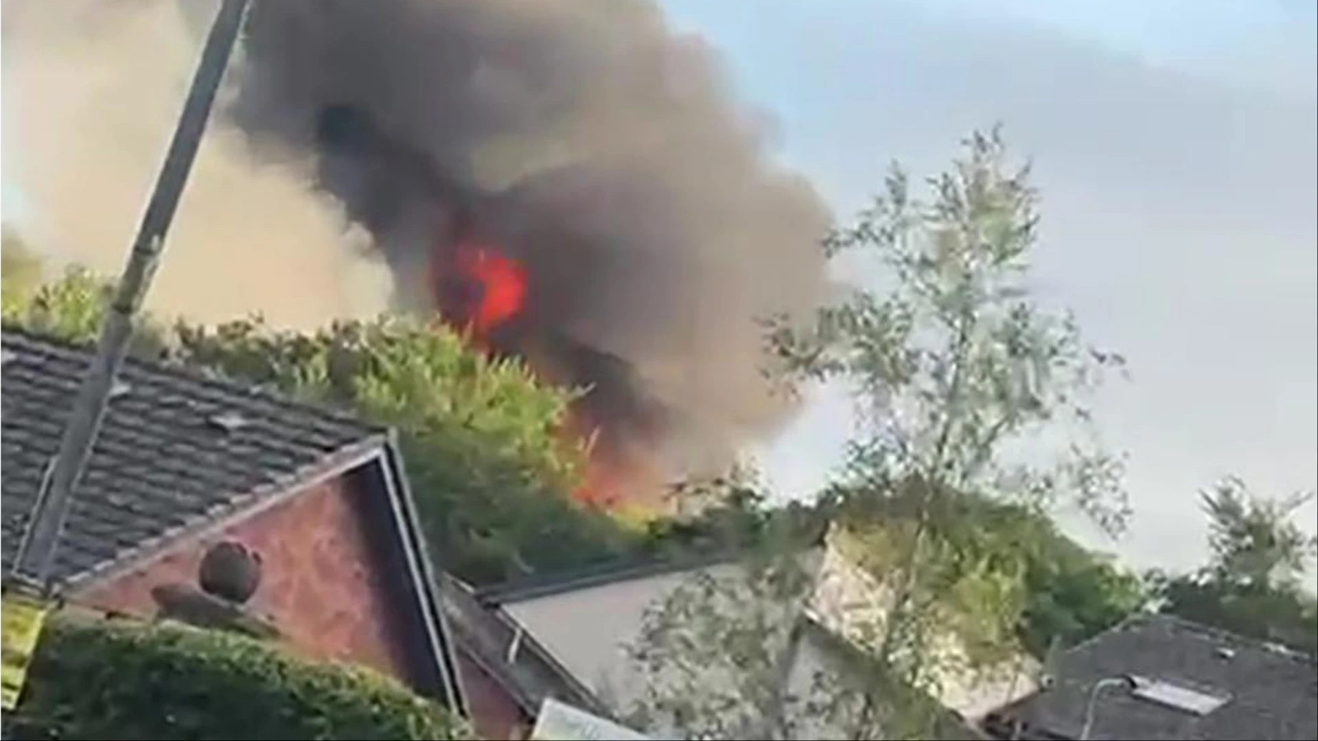 Huge blaze breaks out at church as dozens of homes are evacuated