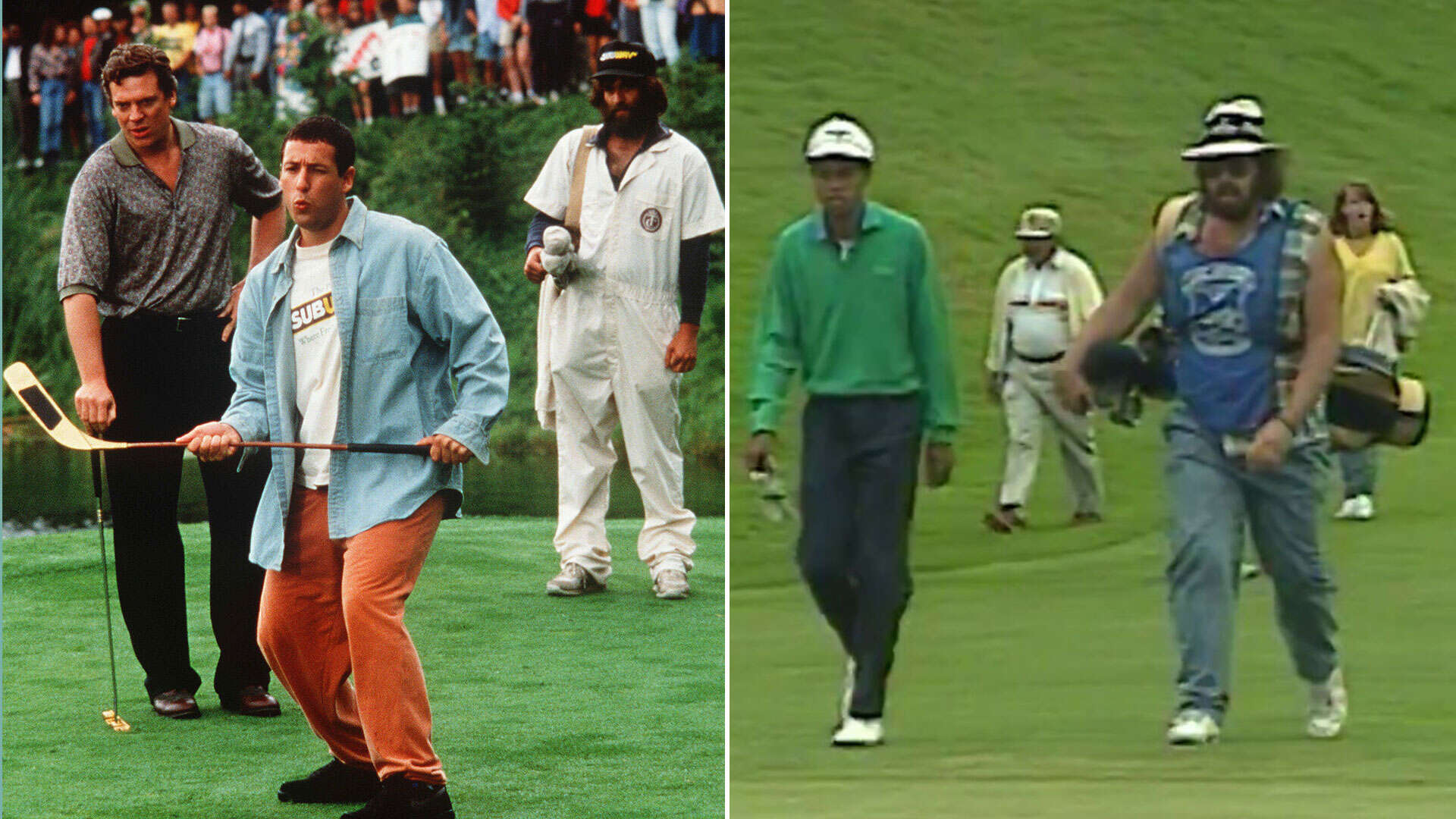 Tiger playing as kid has fans convinced he used Happy Gilmore's caddie