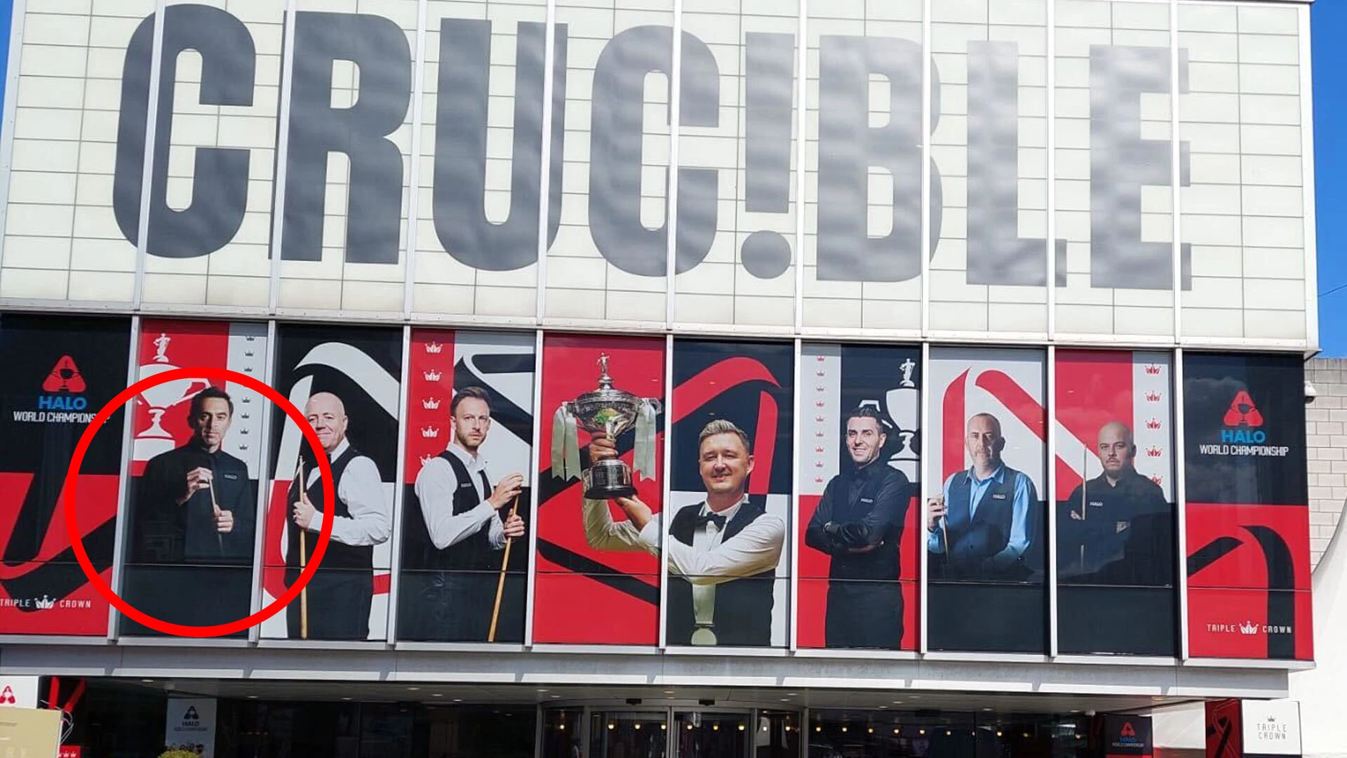 Ronnie O'Sullivan pictured on front of Crucible in biggest hint yet he'll play
