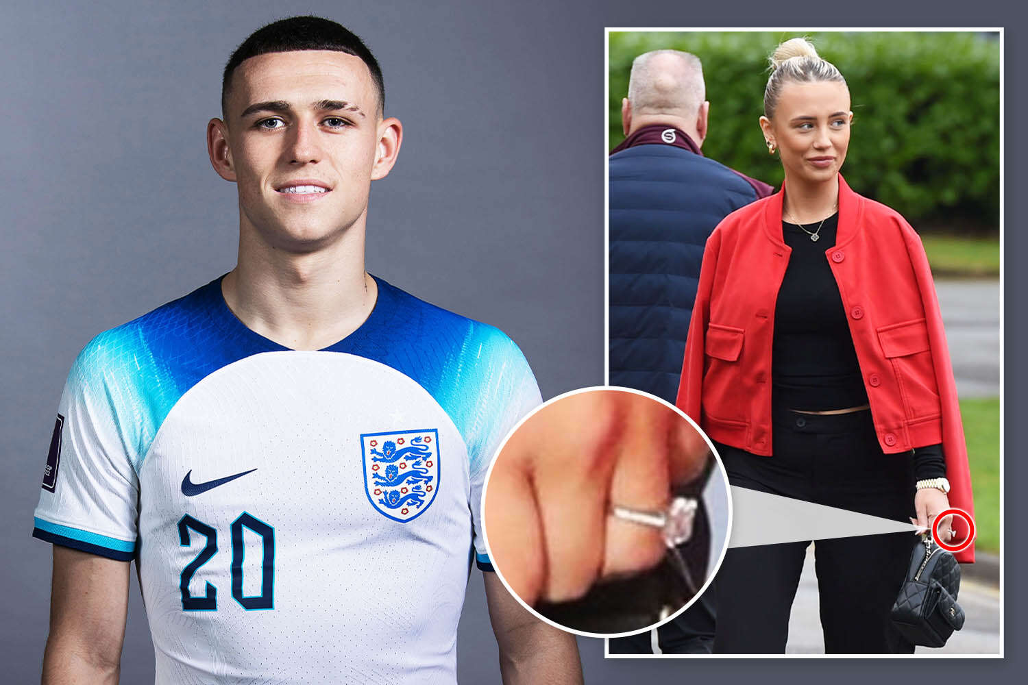 Phil Foden's WAG spotted with huge diamond ring on engagement finger