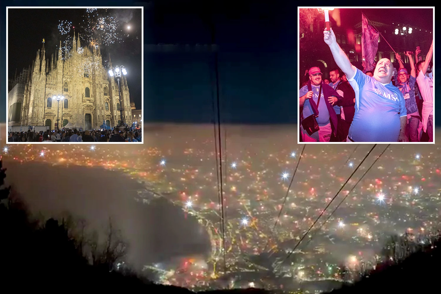 Fans say 'only thing not erupting is Mount Vesuvius' as Napoli celebrate title