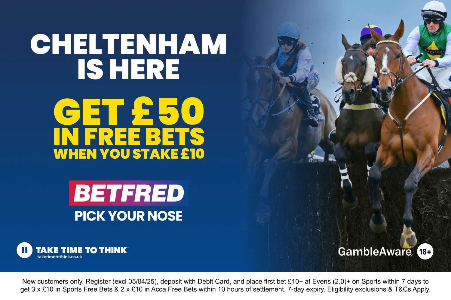 Cheltenham free bets: Get £50 festival bonus when you place a £10 bet