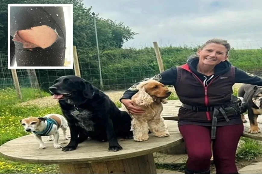 Woman mauled by dog that sank its teeth into her BUM as she jogged through park