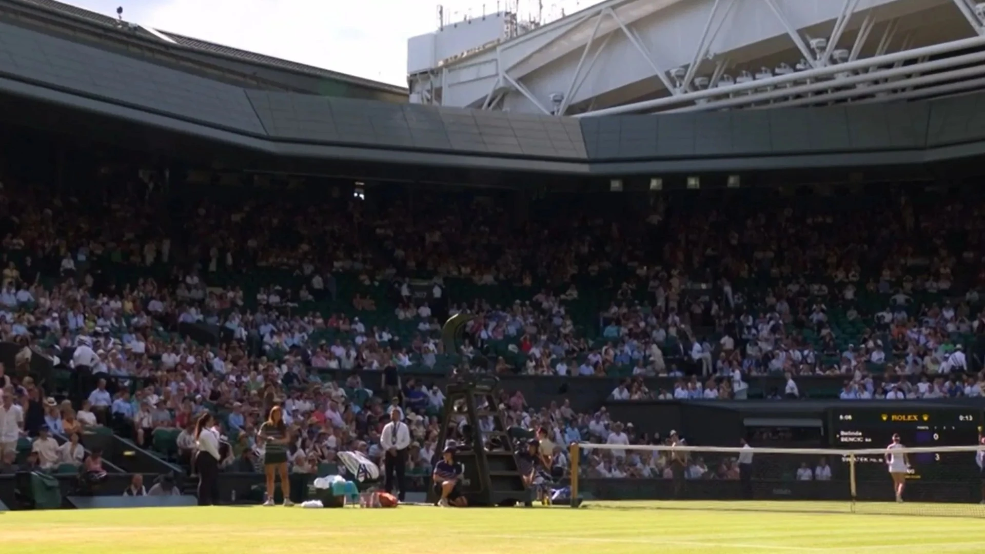Wimbledon semi-final suspended after medical emergency as fan carried out