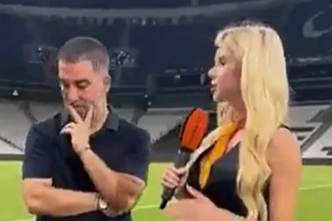 Awkward moment married boss avoids eye contact with glam reporter