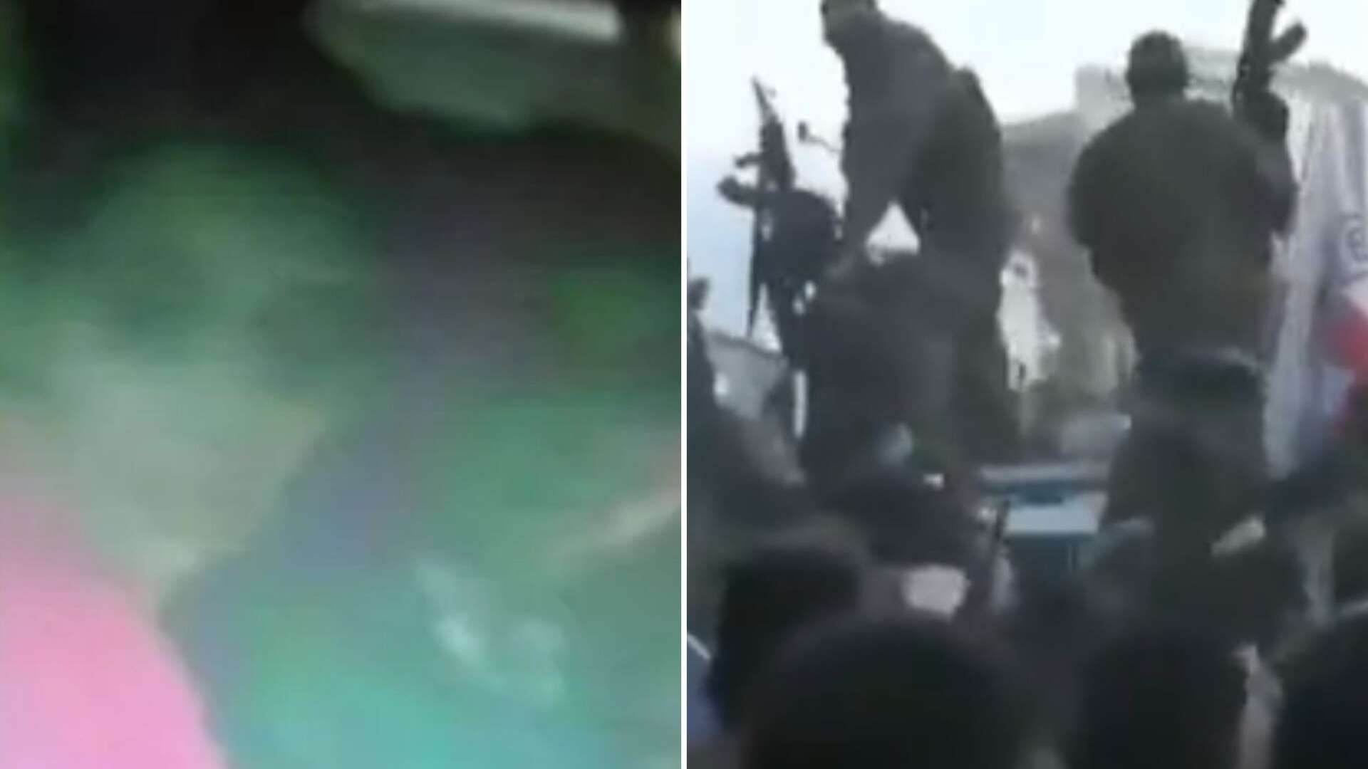 Disturbing moment Hamas mob hostages as gun-wielding terrorists surround van