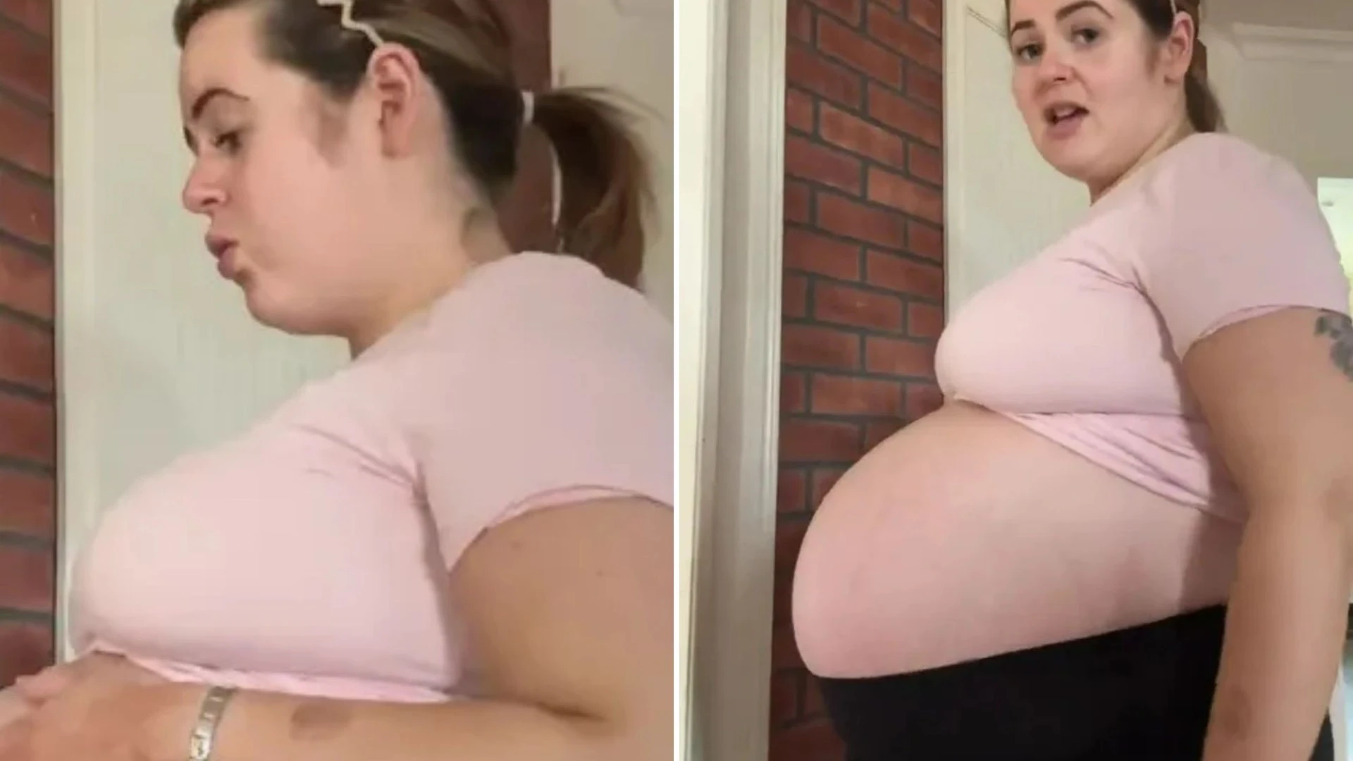 Exhausted mum-to-be leaves people 'wincing' with her GIANT baby bump