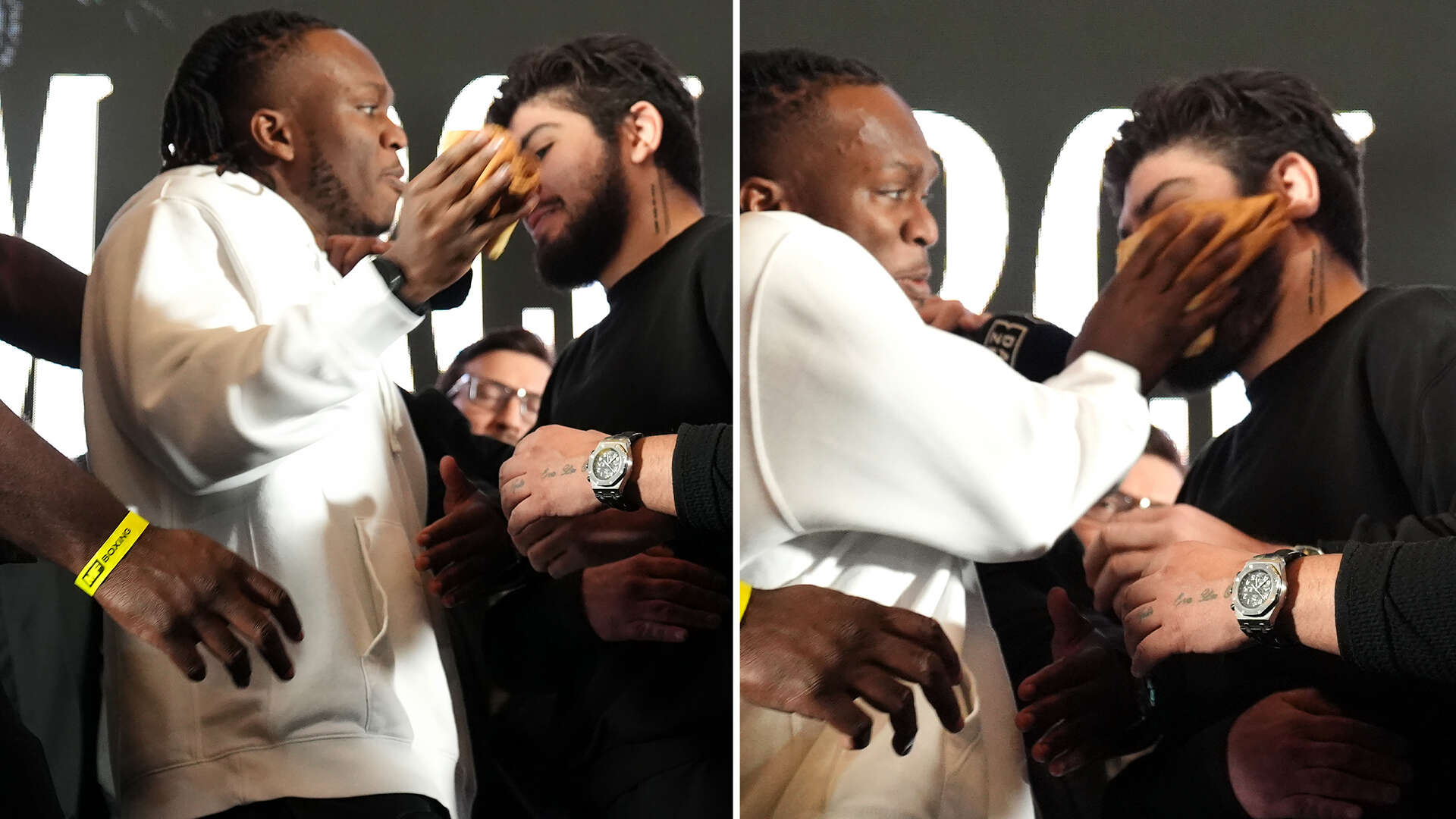 KSI sparks carnage on press conference stage after SLAPPING Dillon Danis