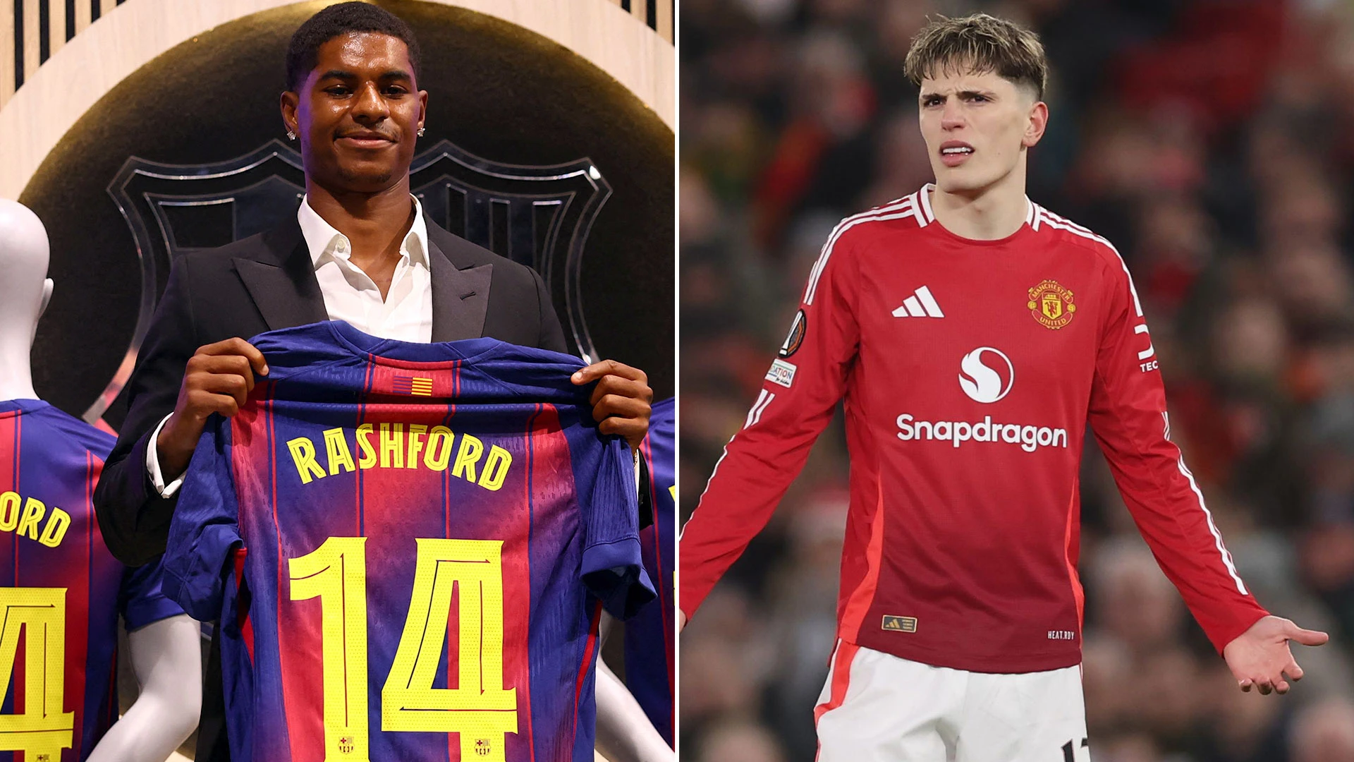 Man Utd fans fume at Garnacho's two-word reaction to Rashford move