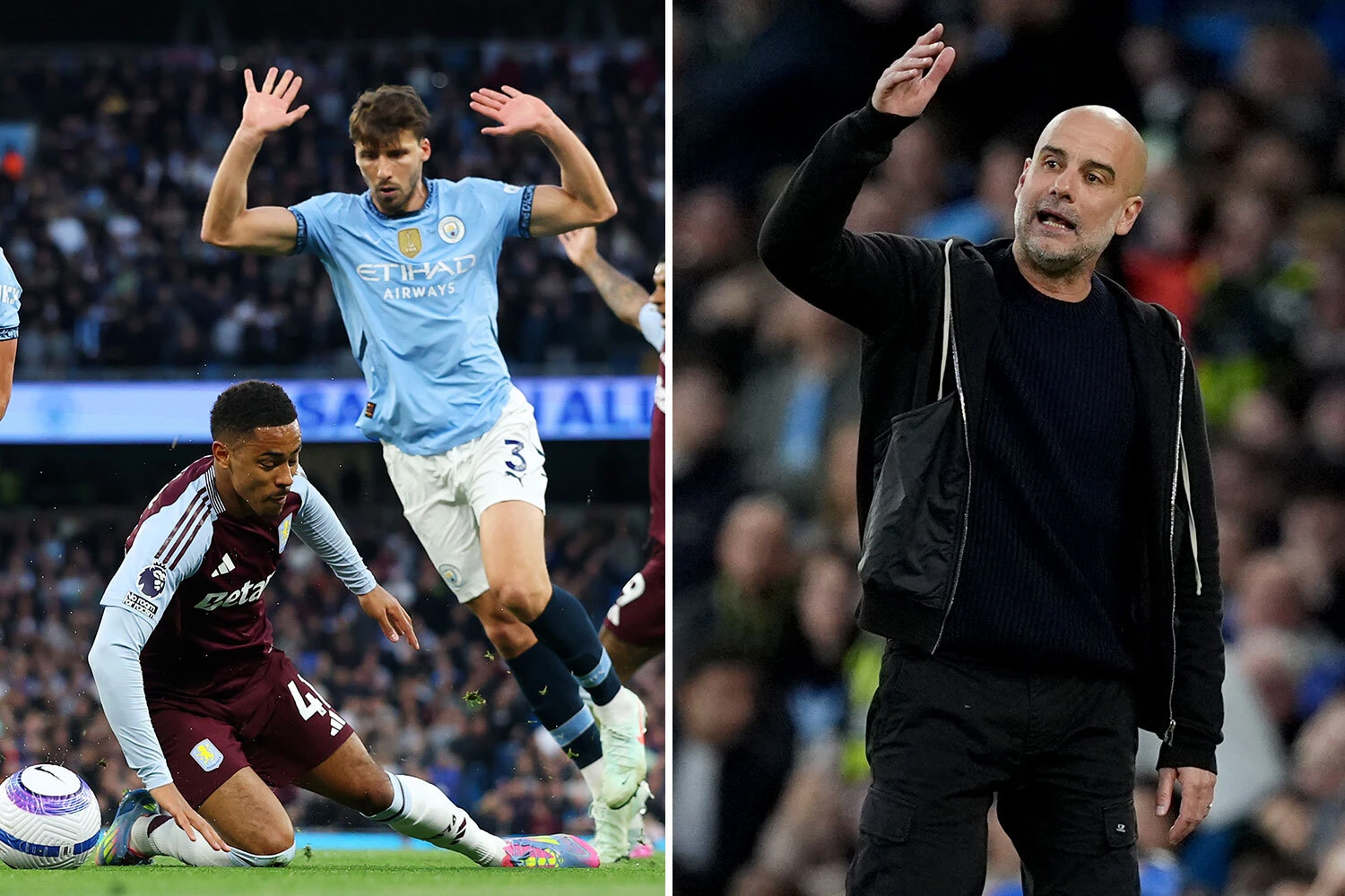 Man City crowd fume after watching VAR replay of penalty as Guardiola loses it