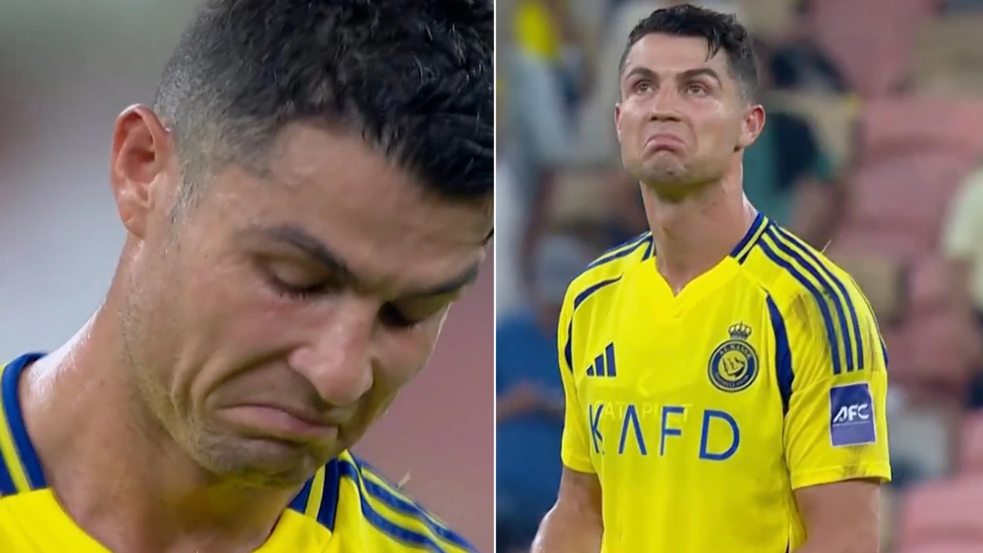 Distraught Cristiano Ronaldo fights back tears as Al-Nassr's trophy dream KO'd