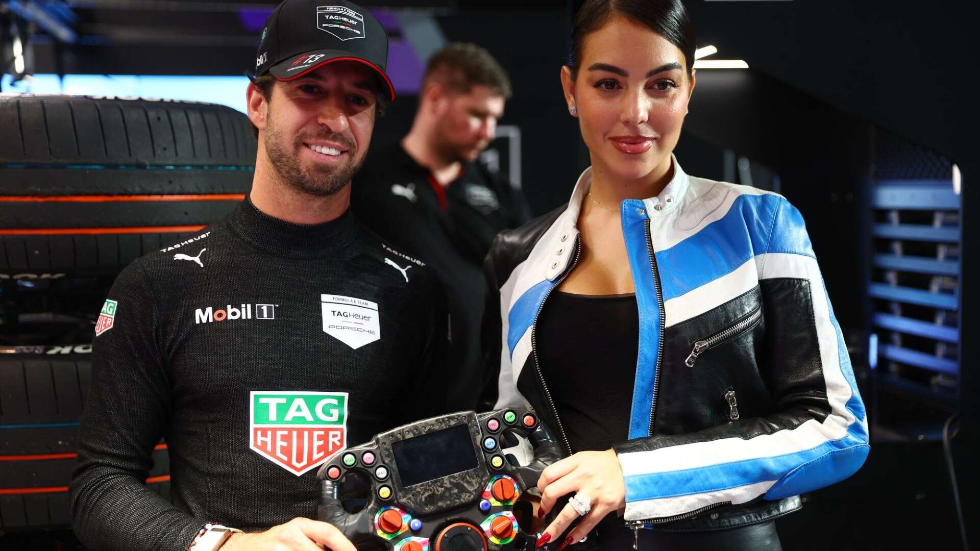 Georgina Rodriguez dressed head-to-toe in leather for job at Formula E race