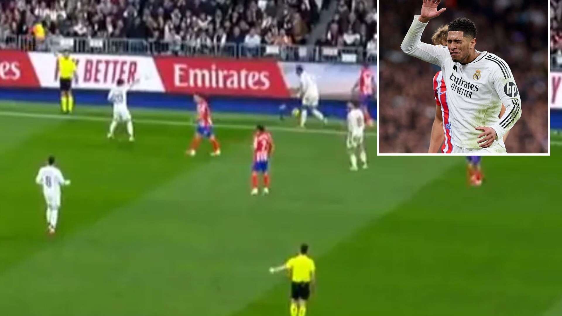 Bellingham caught by mic screaming very X-rated rant at linesman in Madrid derby