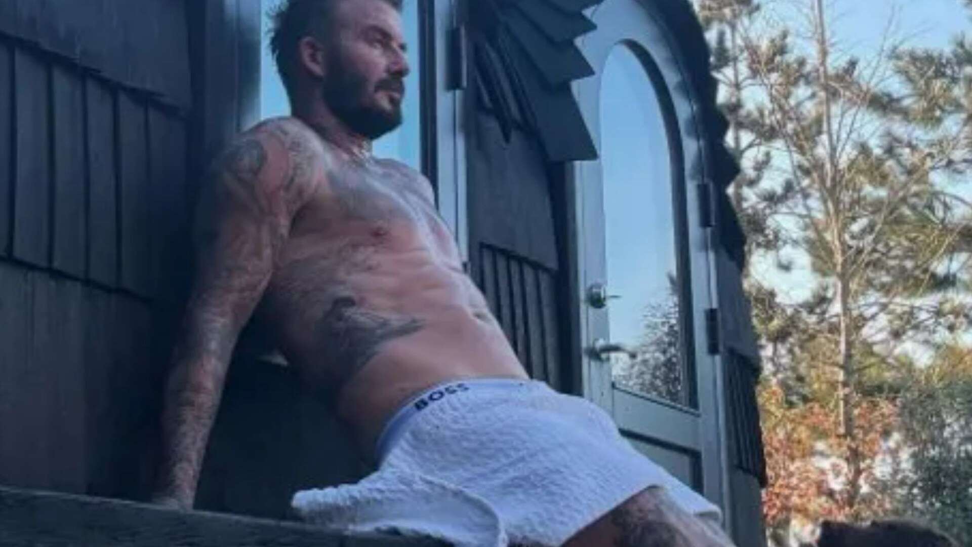 David Beckham drives fans wild with 'self care Sunday' snap just a towel