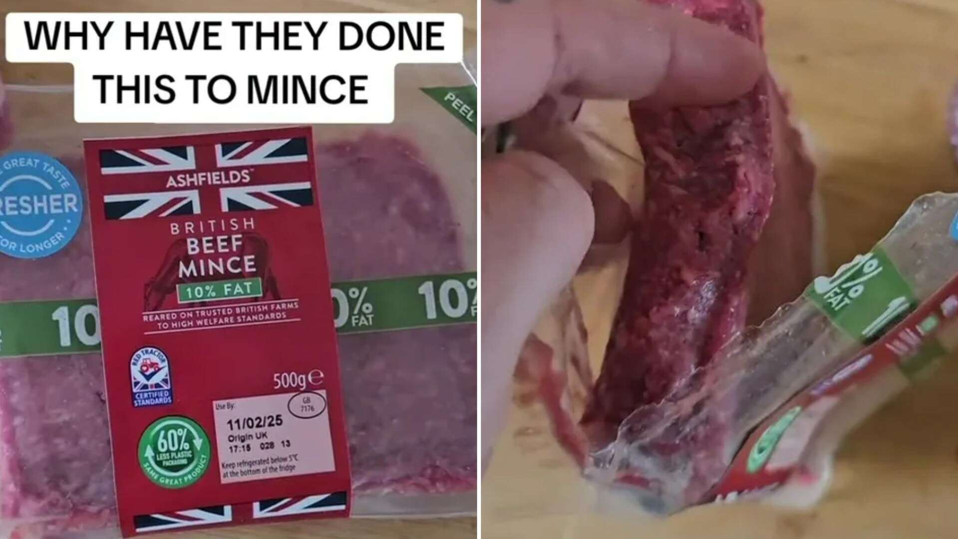 Foodies horrified by 'rank' mince packing saying it doesn't 'break up properly'