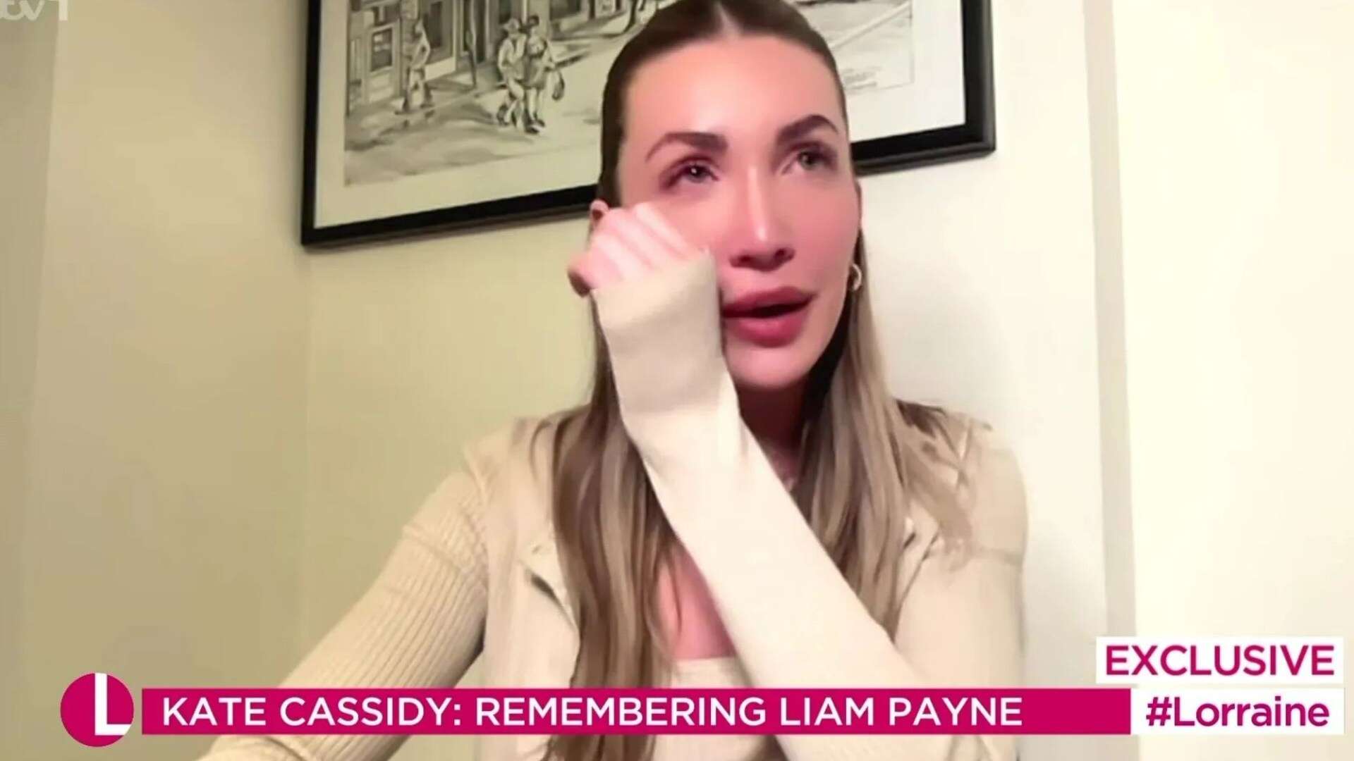 Kate Cassidy wipes away tears as she remembers Liam on Lorraine