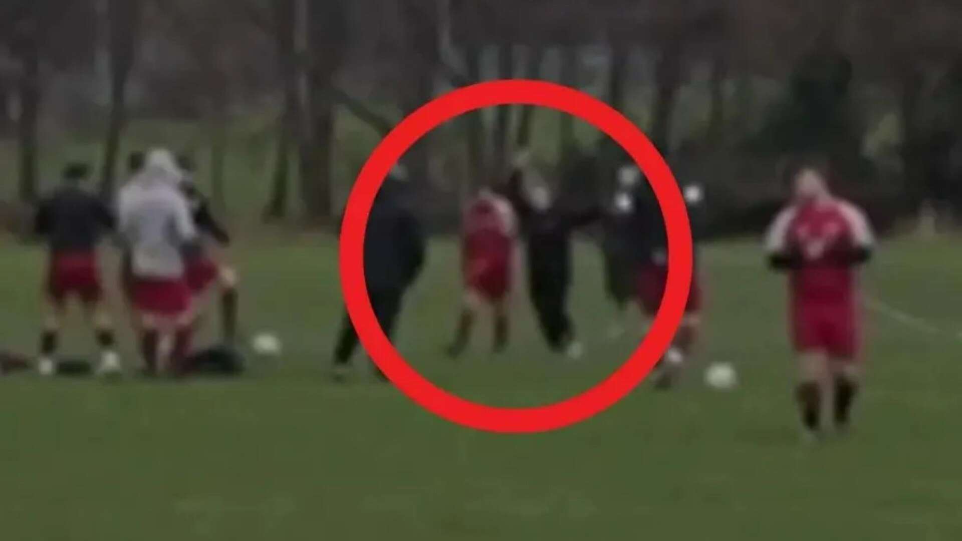 Moment football player is smacked over his head by 'wife after cheating on her'