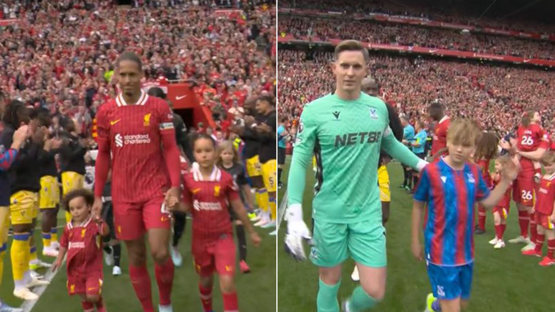 Liverpool and Crystal Palace in never-before-seen double guard of honour