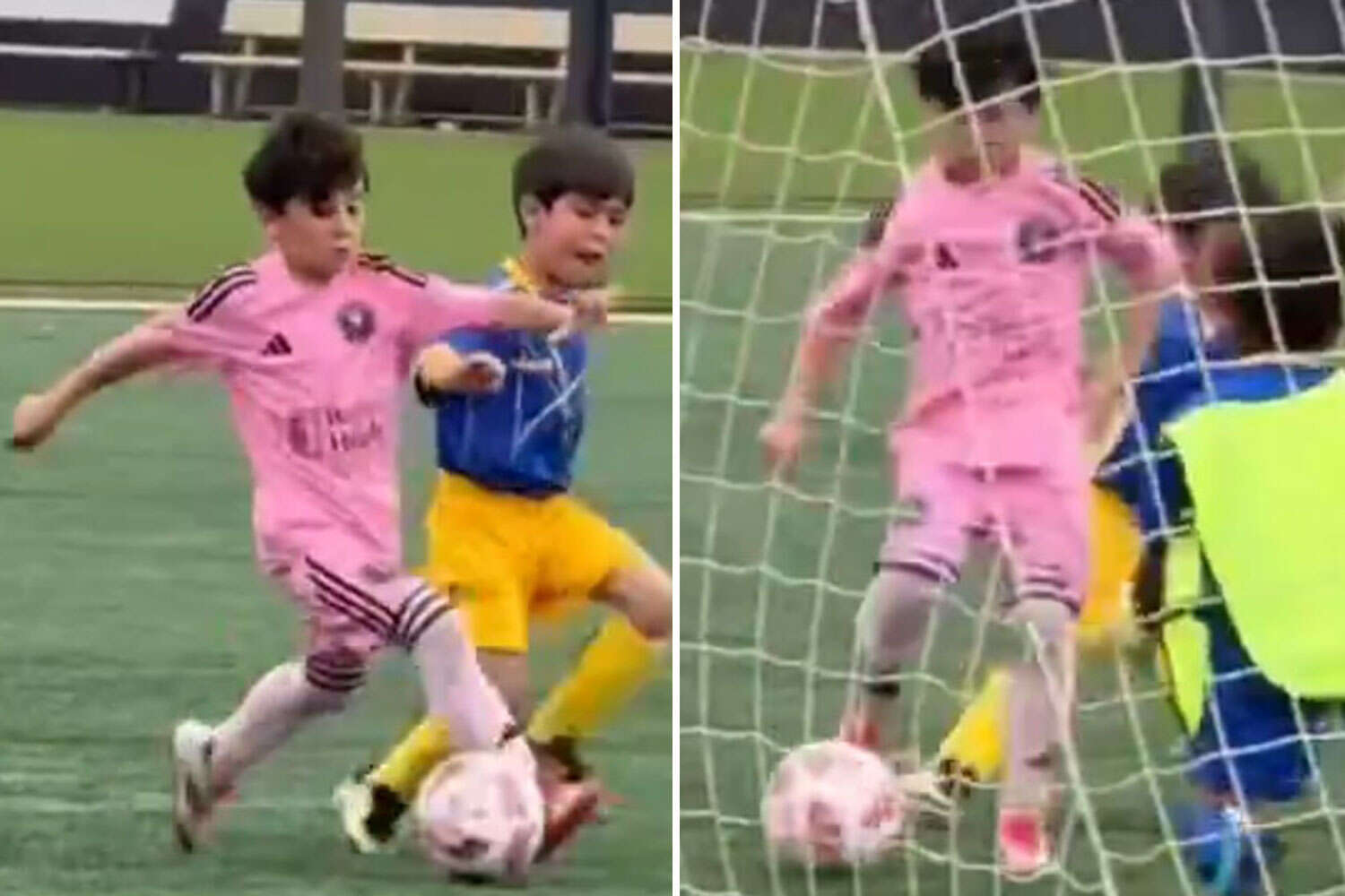 Watch incredible moment Messi's son recreates Barcelona icon's goal