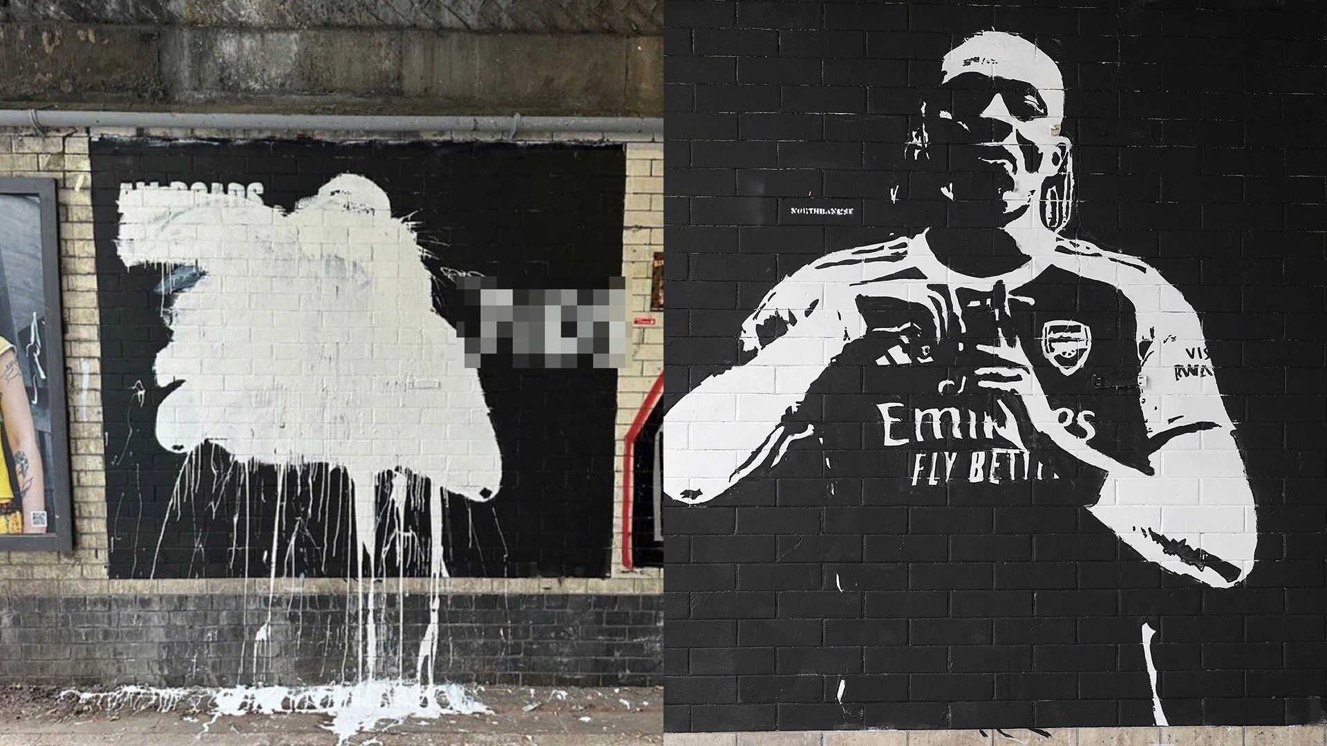 Vandals destroy mural of Eze in Arsenal kit after controversial transfer