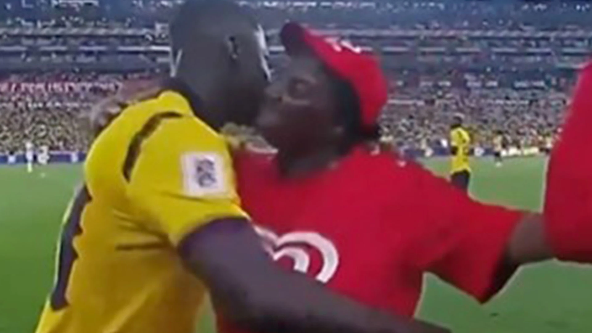 Chelsea star Moises Caicedo kisses mum in Ecuador clash before he is SENT OFF