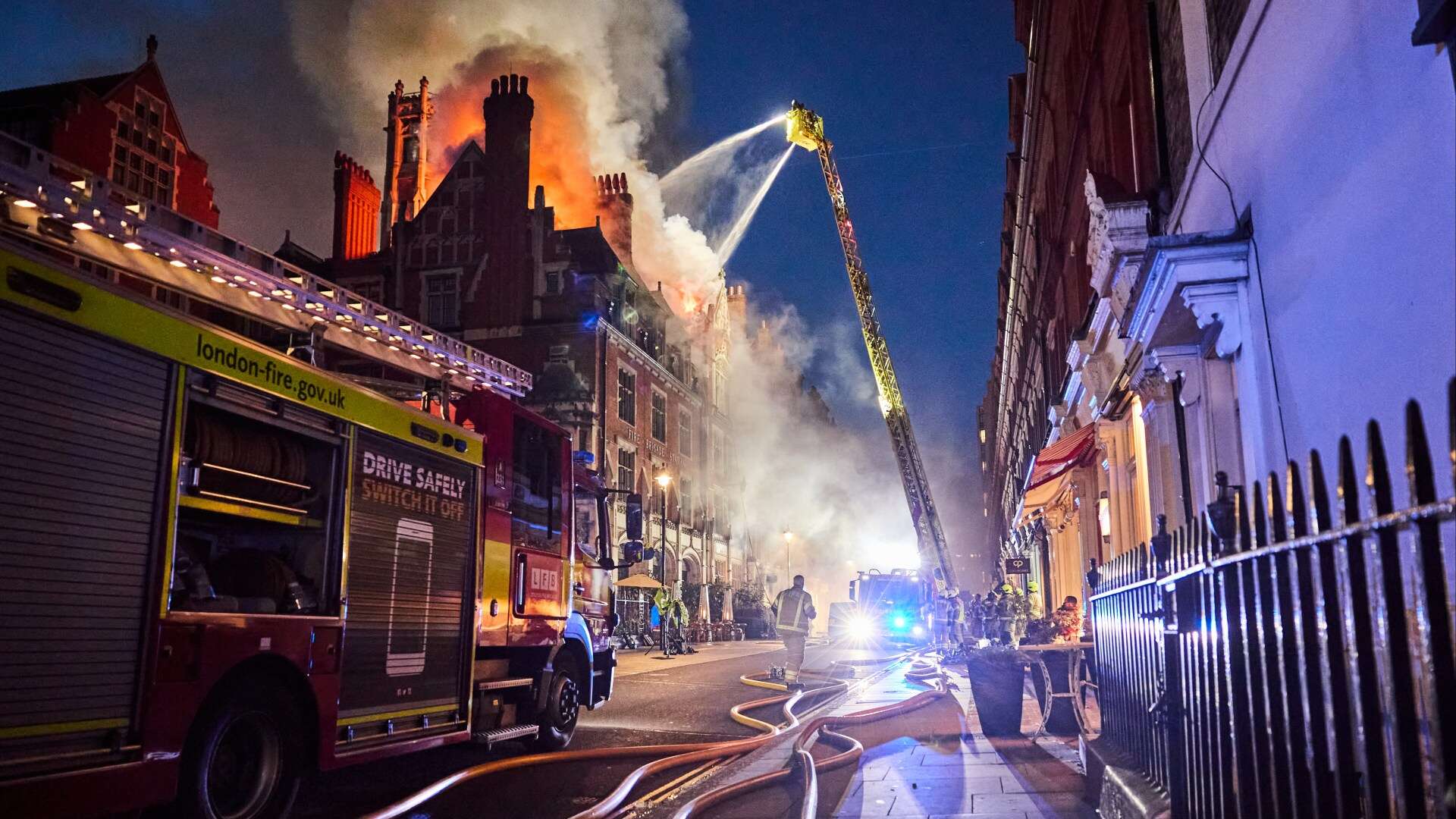 Celeb hotspot Chiltern Firehouse is on FIRE with inferno 'spreading to roof'