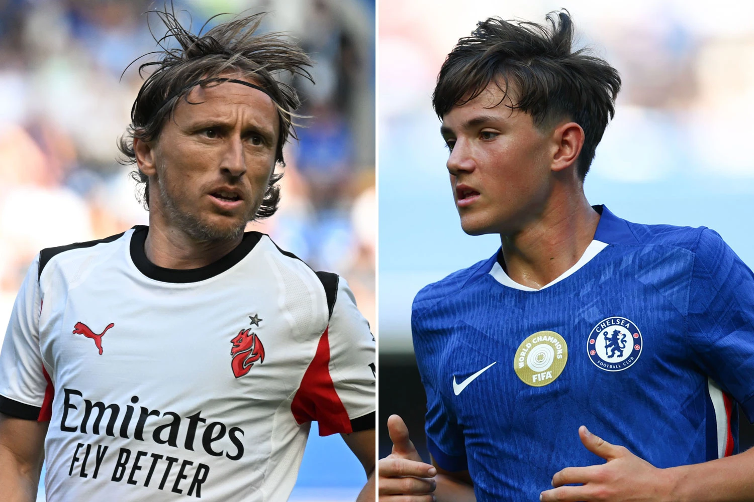 Surreal moment Chelsea wonderkid Reggie Walsh, 16, faces legend Luka Modric, 39