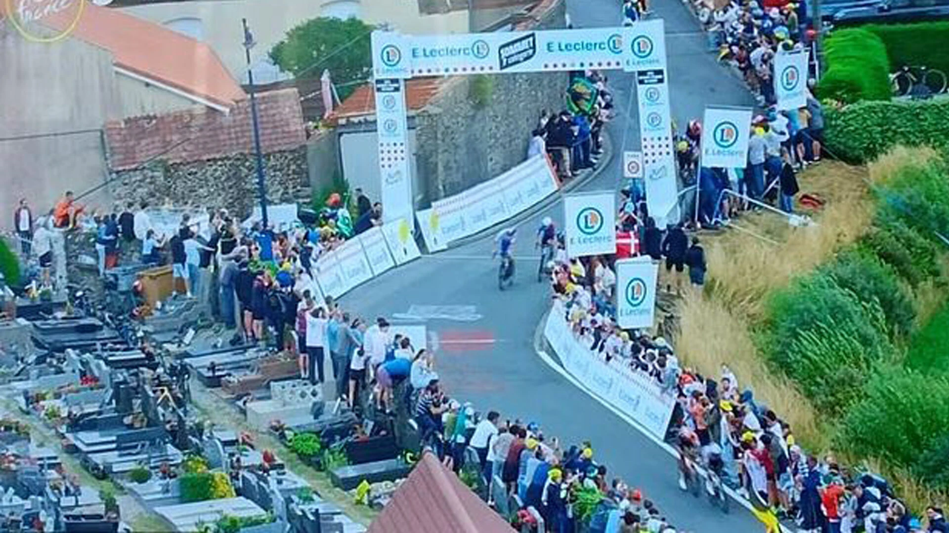 Tour de France fans slammed as 'disrespectful' after climbing on graves