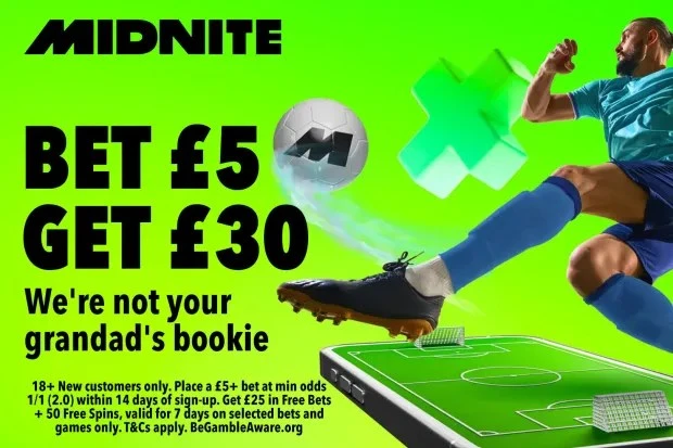 Liverpool vs Bournemouth: Get £25 in free bets and 50 free spins with Midnite