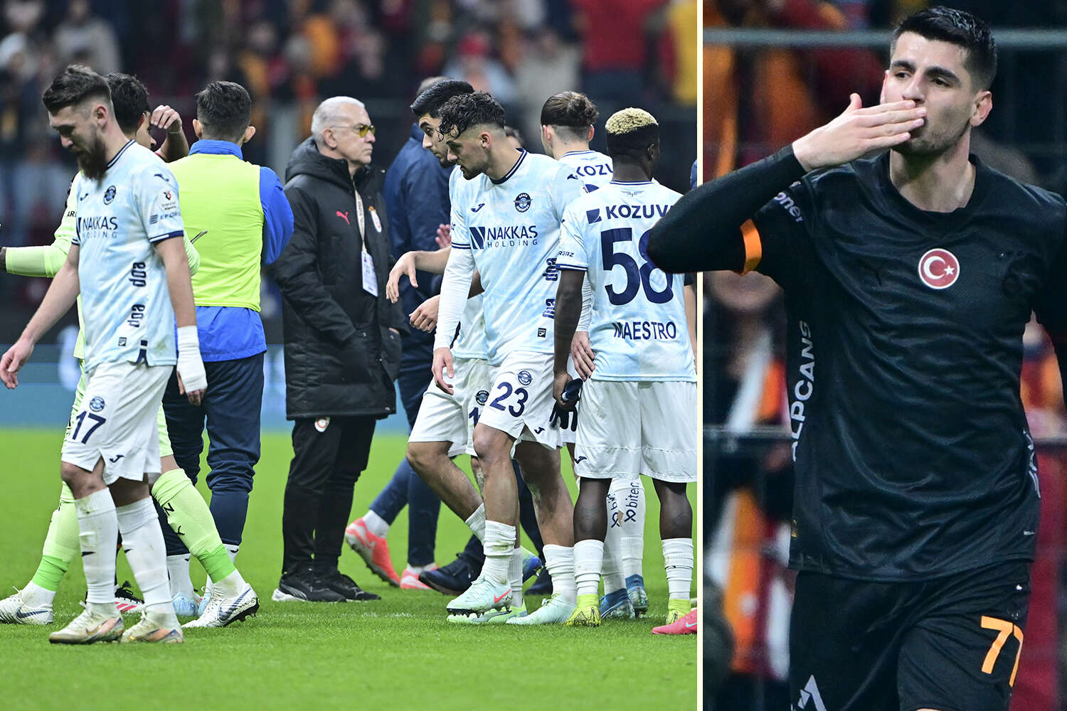 Galatasary match ABANDONED as opponents walk off pitch after Morata's first goal