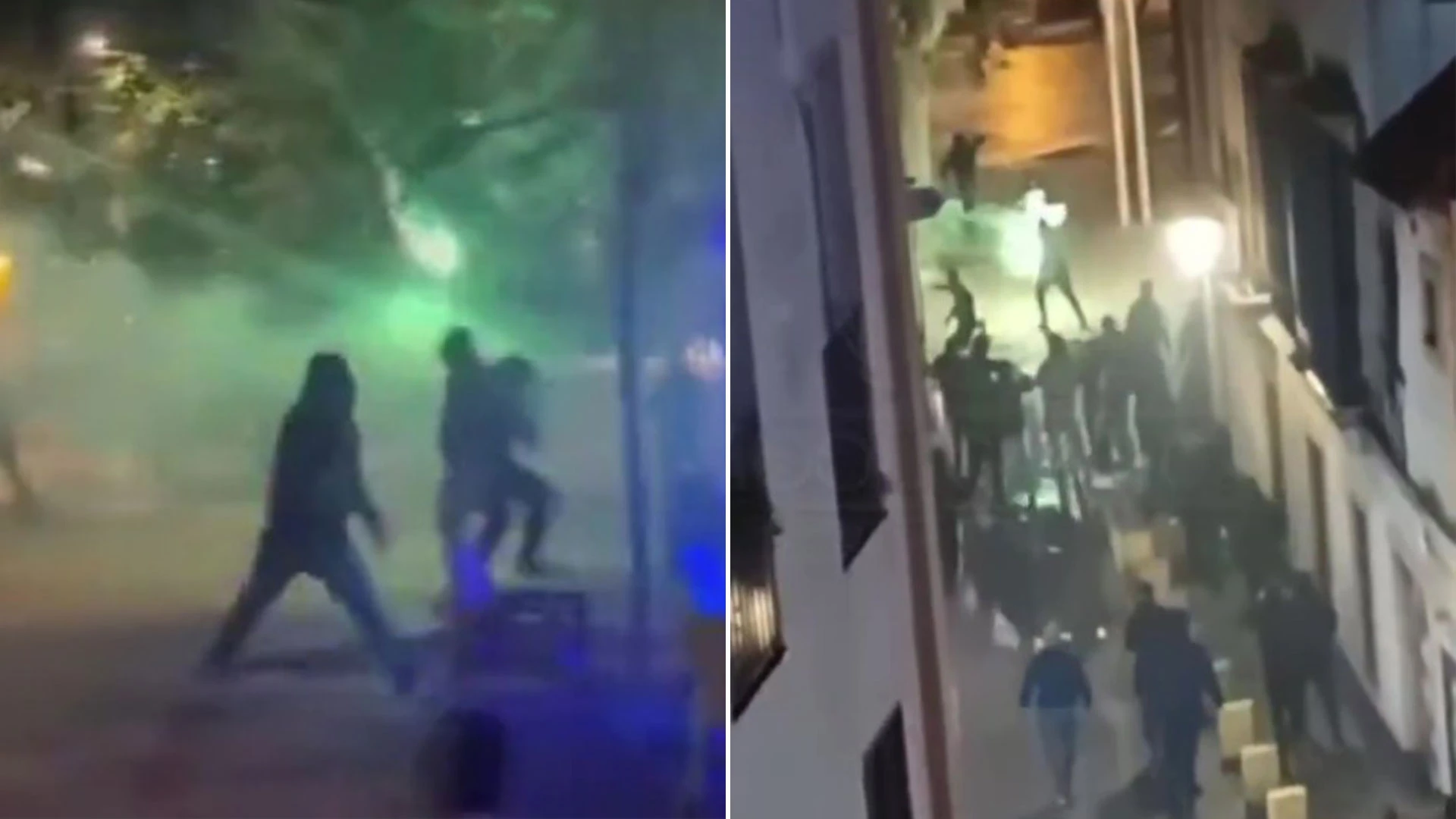 Footie fans attacked with FIREWORK GUN as rivals clash before Euro semi-final