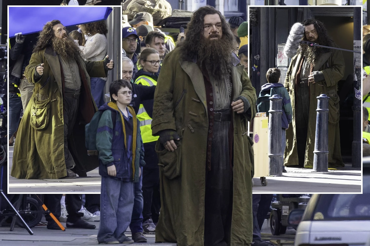 Harry Potter show films in London as Nick Frost becomes Hagrid with clever trick