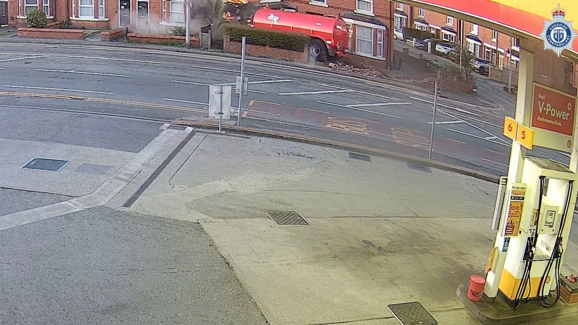 Moment out-of-control TRACTOR ploughs into house after veering off course