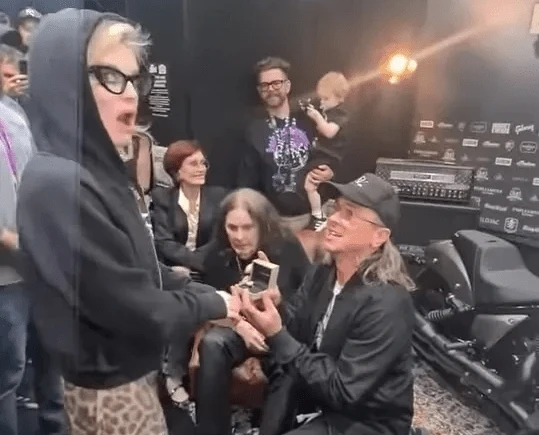 Moment Ozzy celebrates with daughter Kelly after she got engaged at final concert