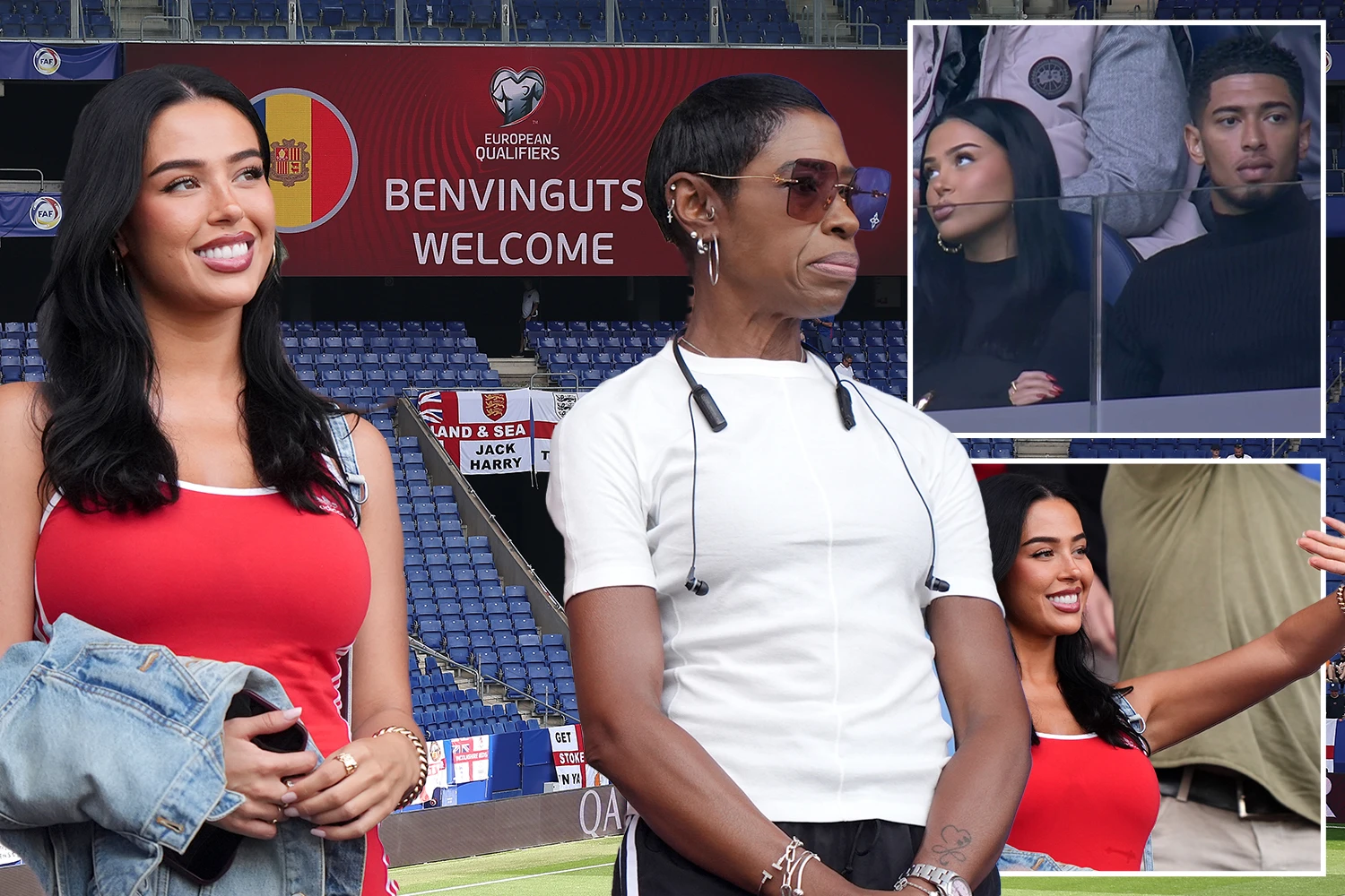 Bellingham's girlfriend Ashlyn spotted in stands with England star's mum