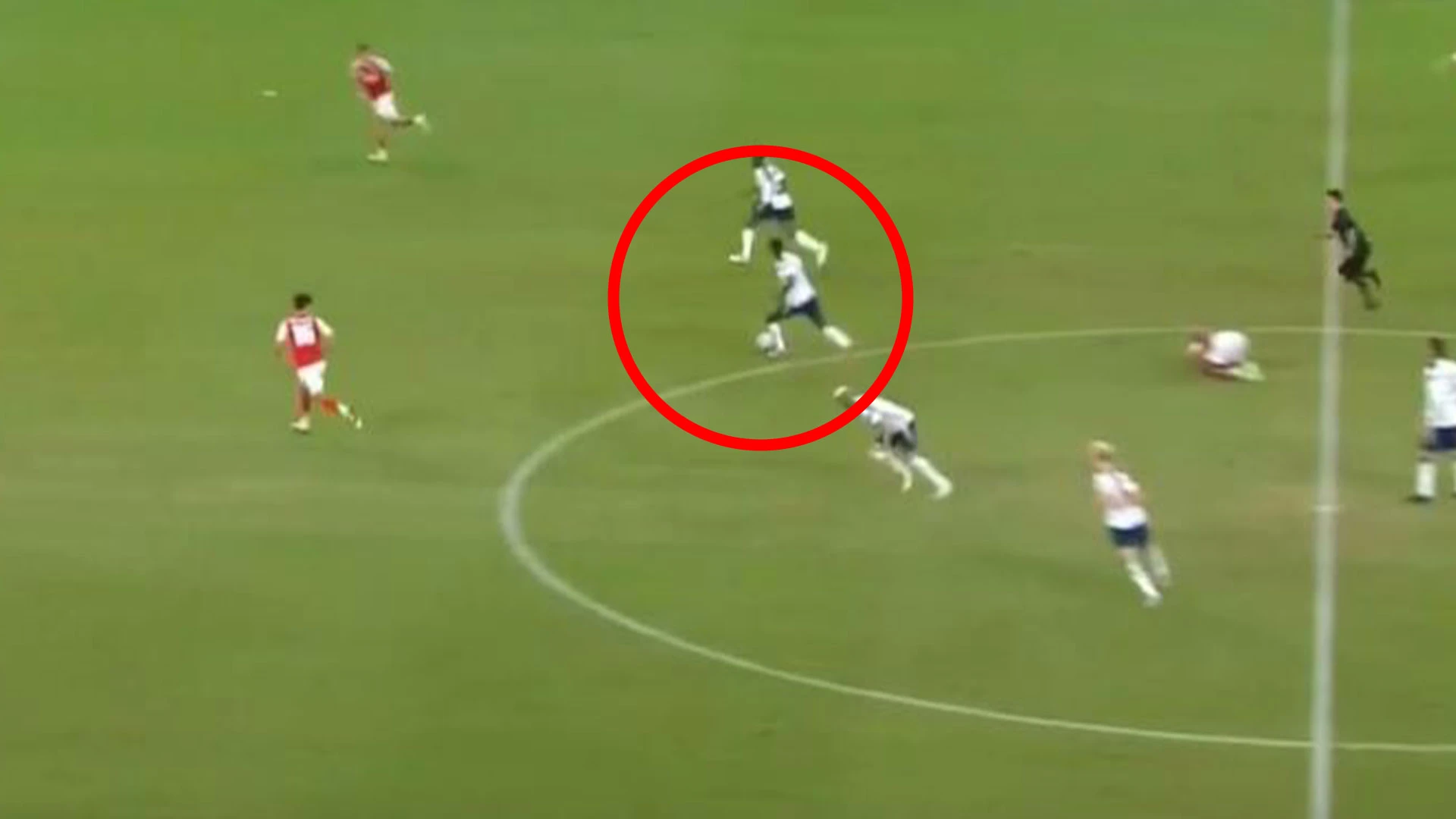 Spurs star Pape Matar Sarr lobs Arsenal's David Raya 'playing as a centre back'