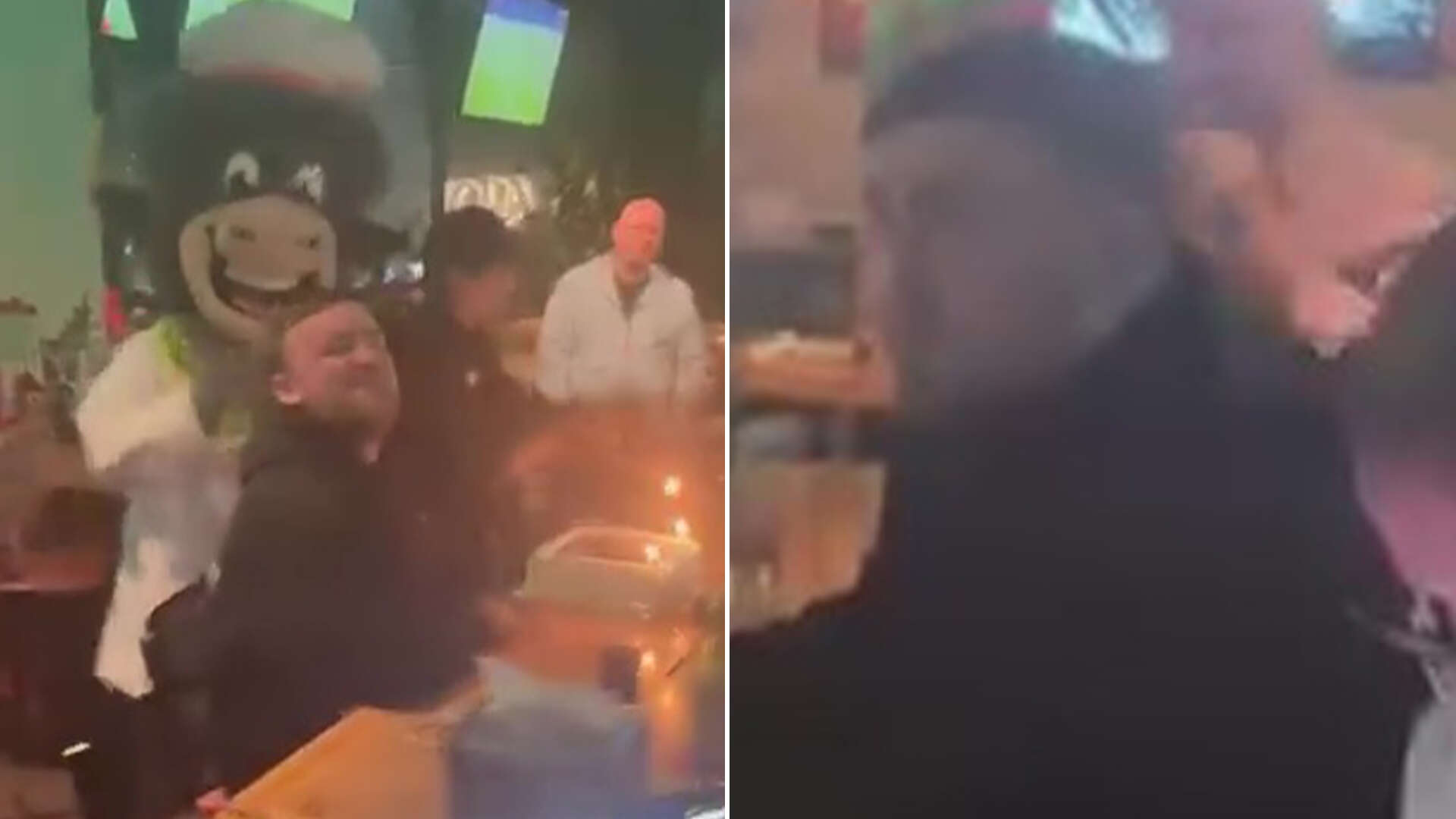 Moment darts champ Littler is surprised with birthday cake by giant cow