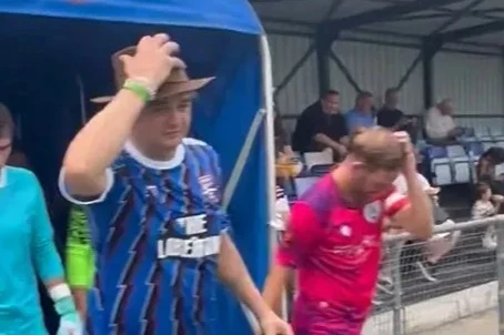 Iconic music star, 46, captains non-league side but is subbed within minutes