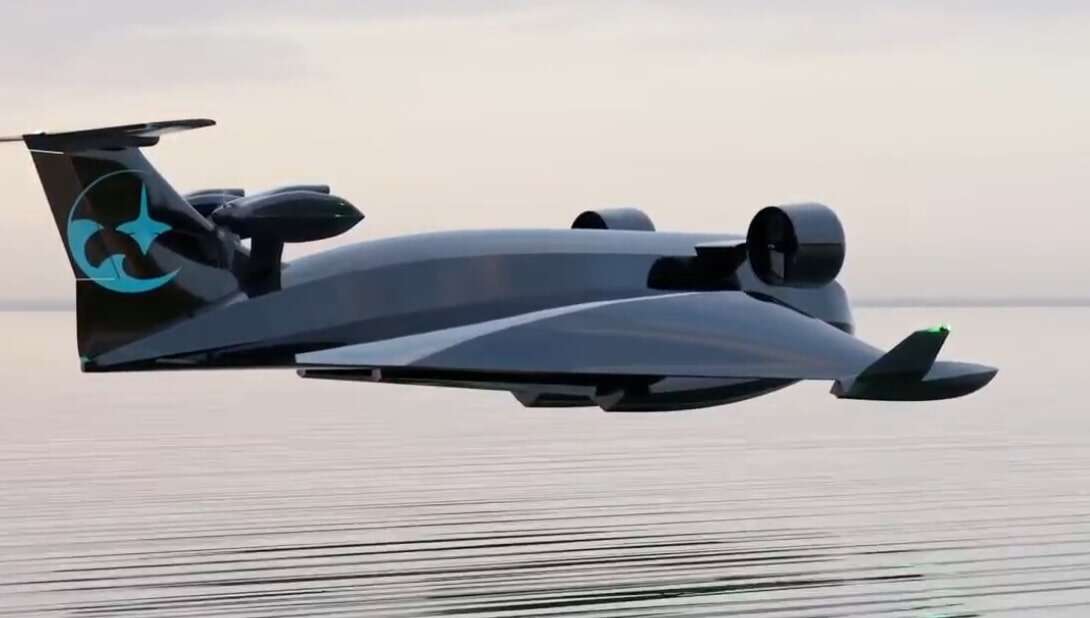 Watch flying drone SHIP with wings that skim sea to fly 10x faster than a boat