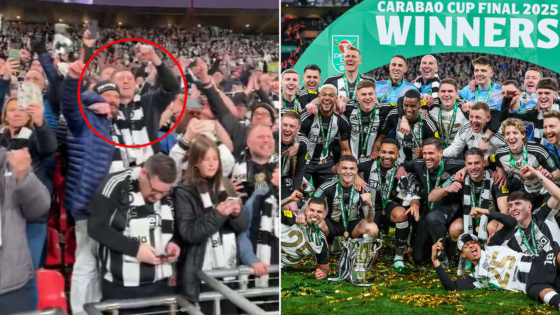 Premier League star, 22, celebrates Carabao Cup triumph in Newcastle end