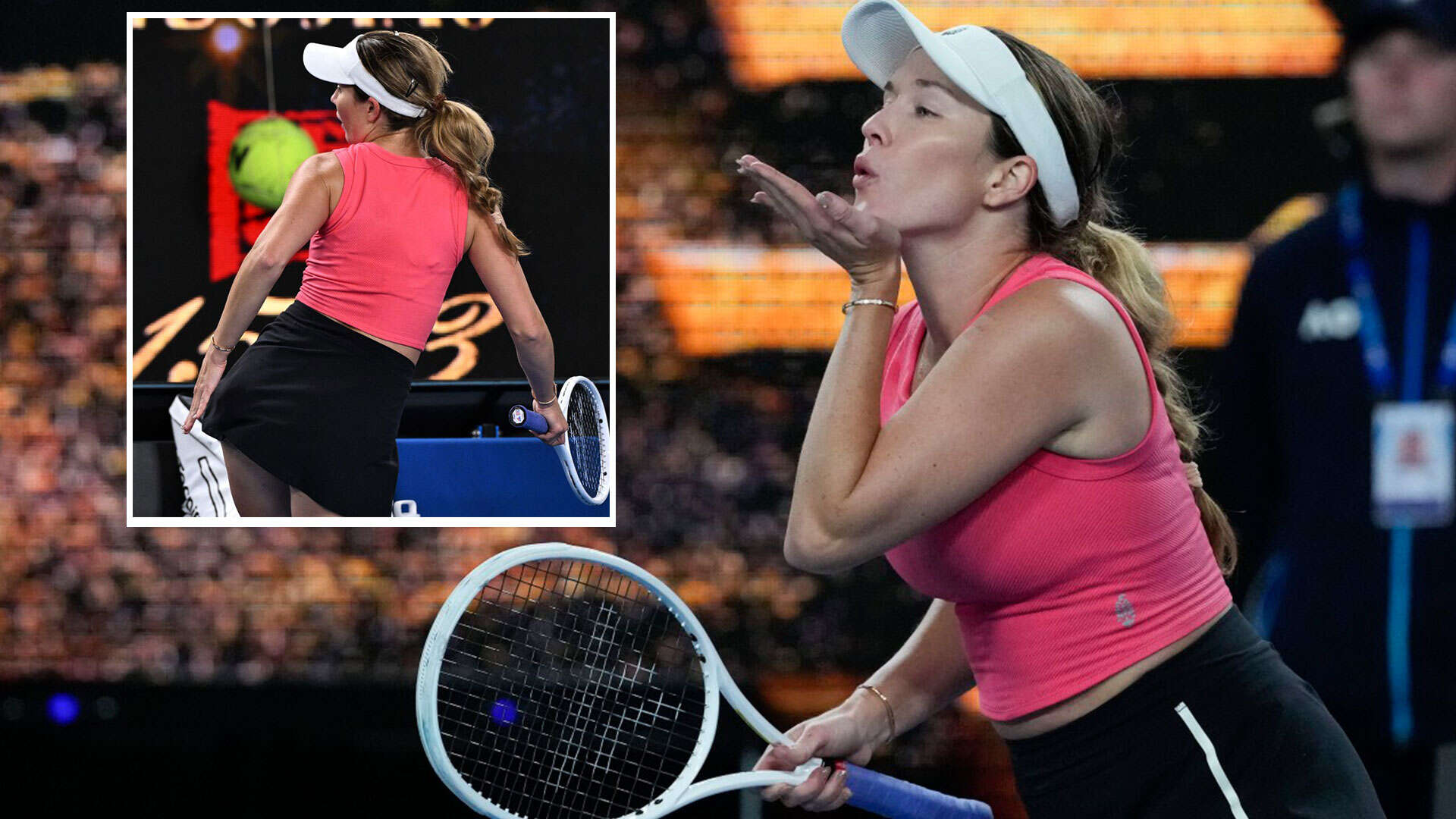 Australian Open star smacks bum and blows kisses at 'super drunk' crowd